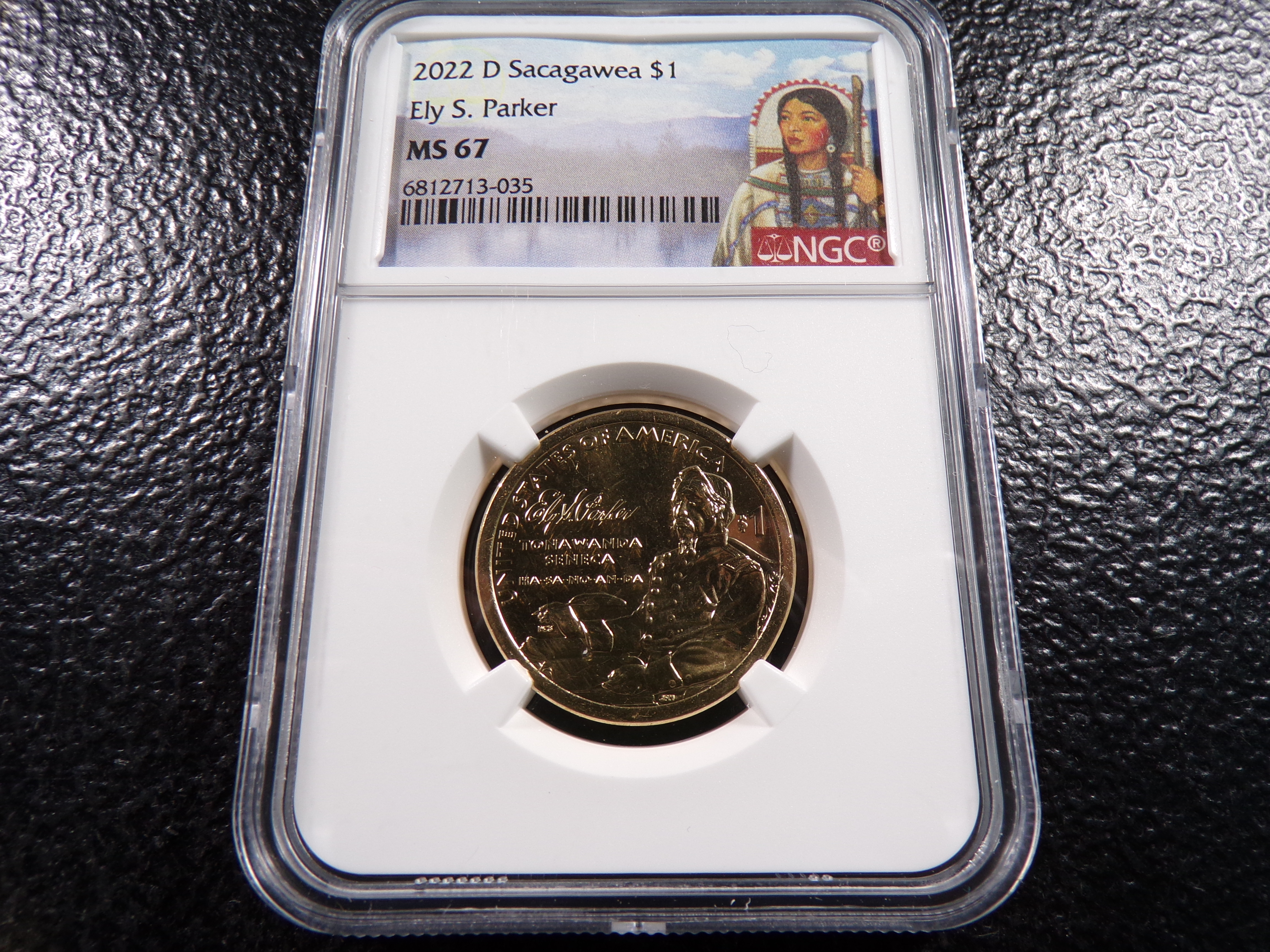 2022-D NGC MS67 ELY S PARKER SACAGAWEA DOLLAR