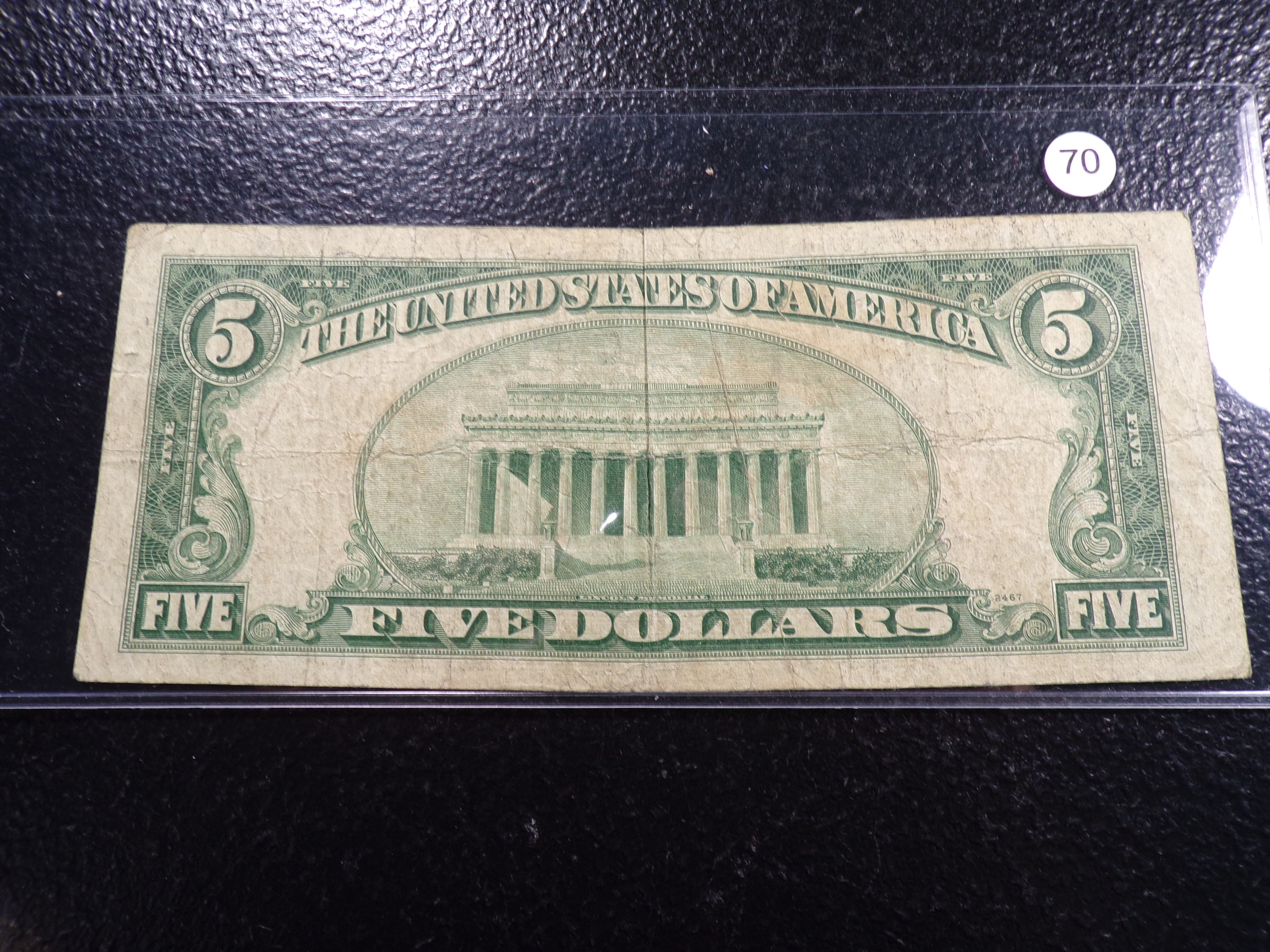 1953-C RED SEAL $5 UNITED STATES NOTE