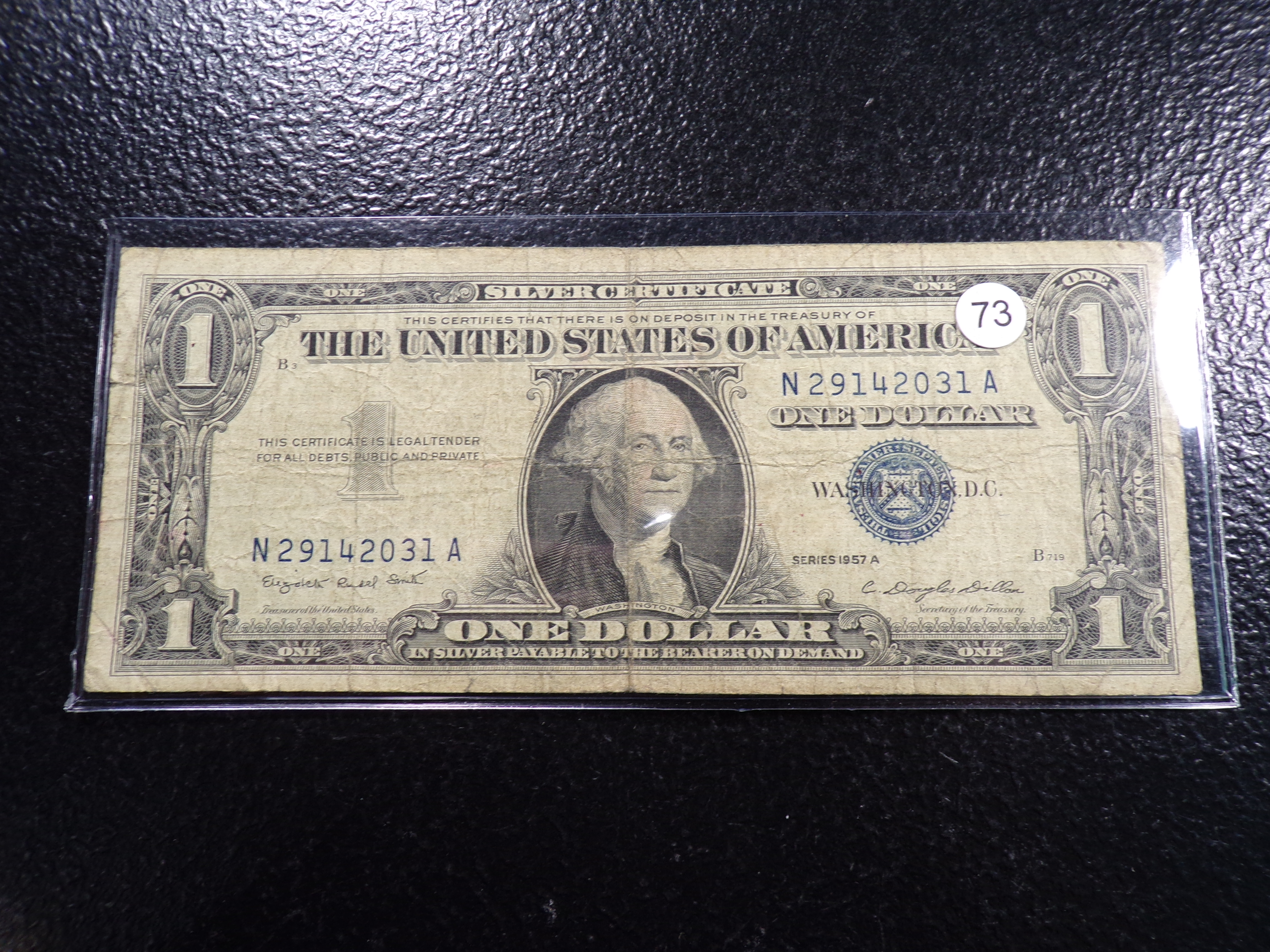 1957-A BLUE SEAL $1 SILVER CERTIFIACTE