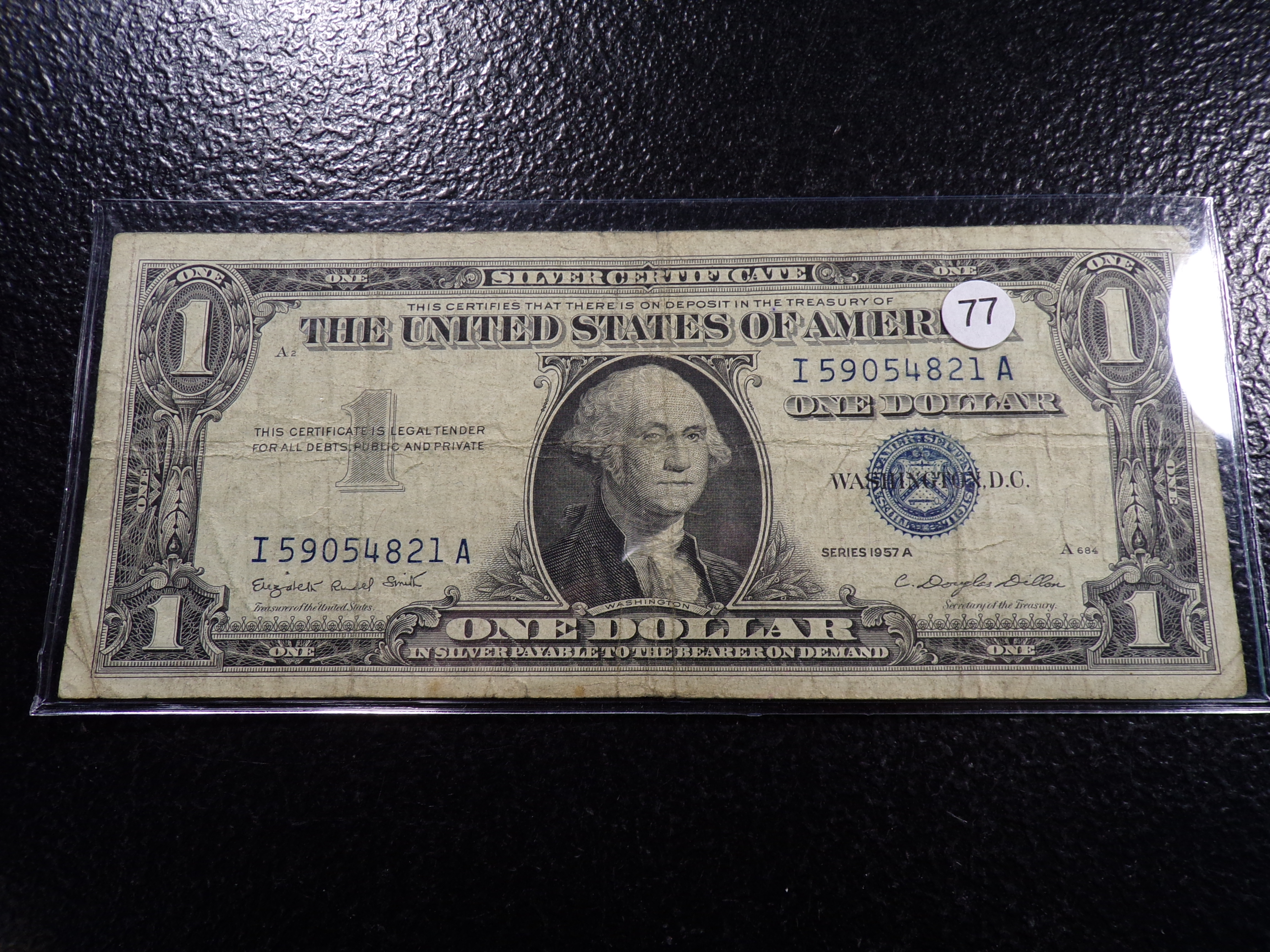 1957-A BLUE SEAL $1 SILVER CERTIFIACTE