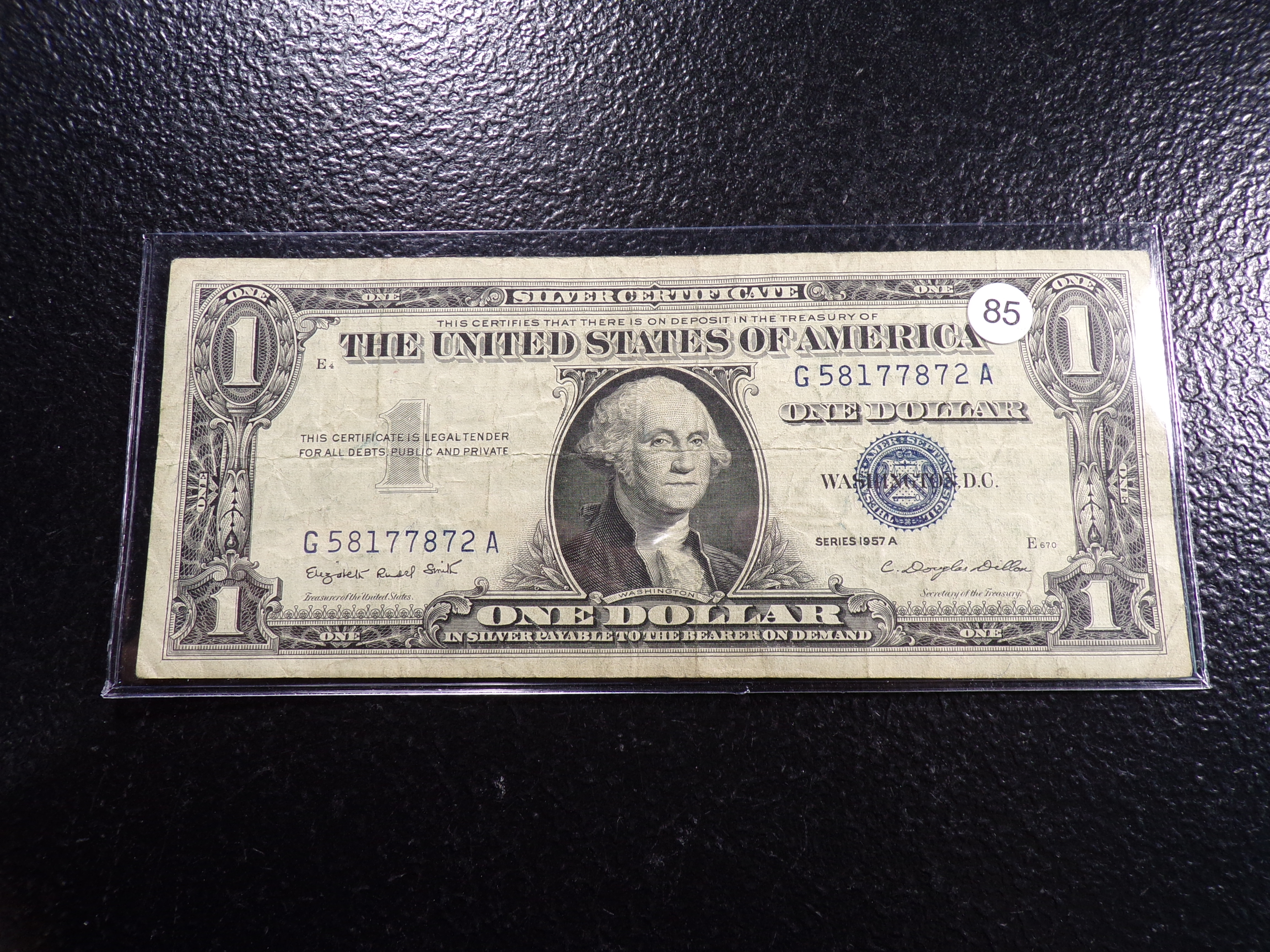 1957-A BLUE SEAL $1 SILVER CERTIFIACTE