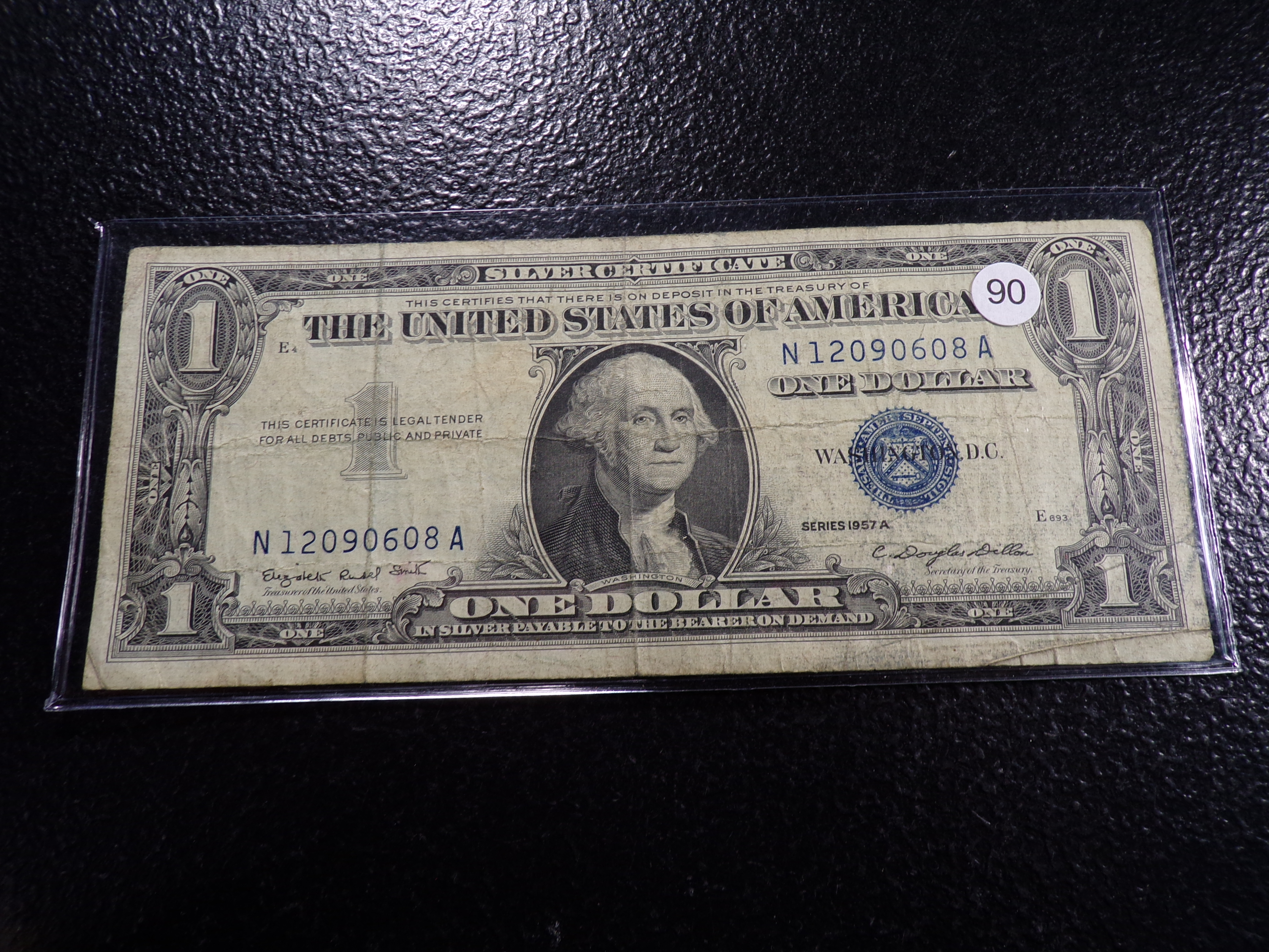 1957-A BLUE SEAL $1 SILVER CERTIFIACTE