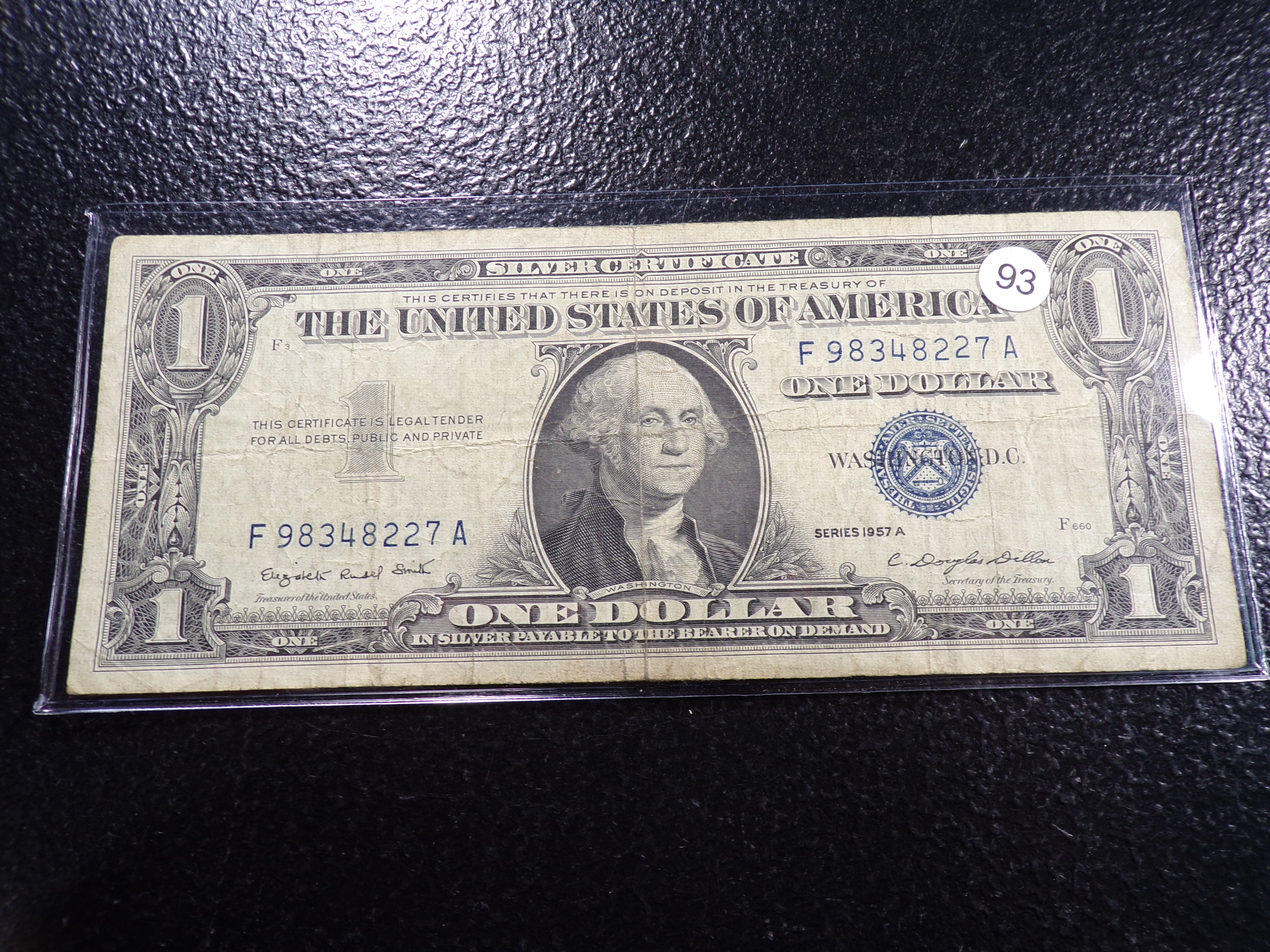 1957-A BLUE SEAL $1 SILVER CERTIFIACTE
