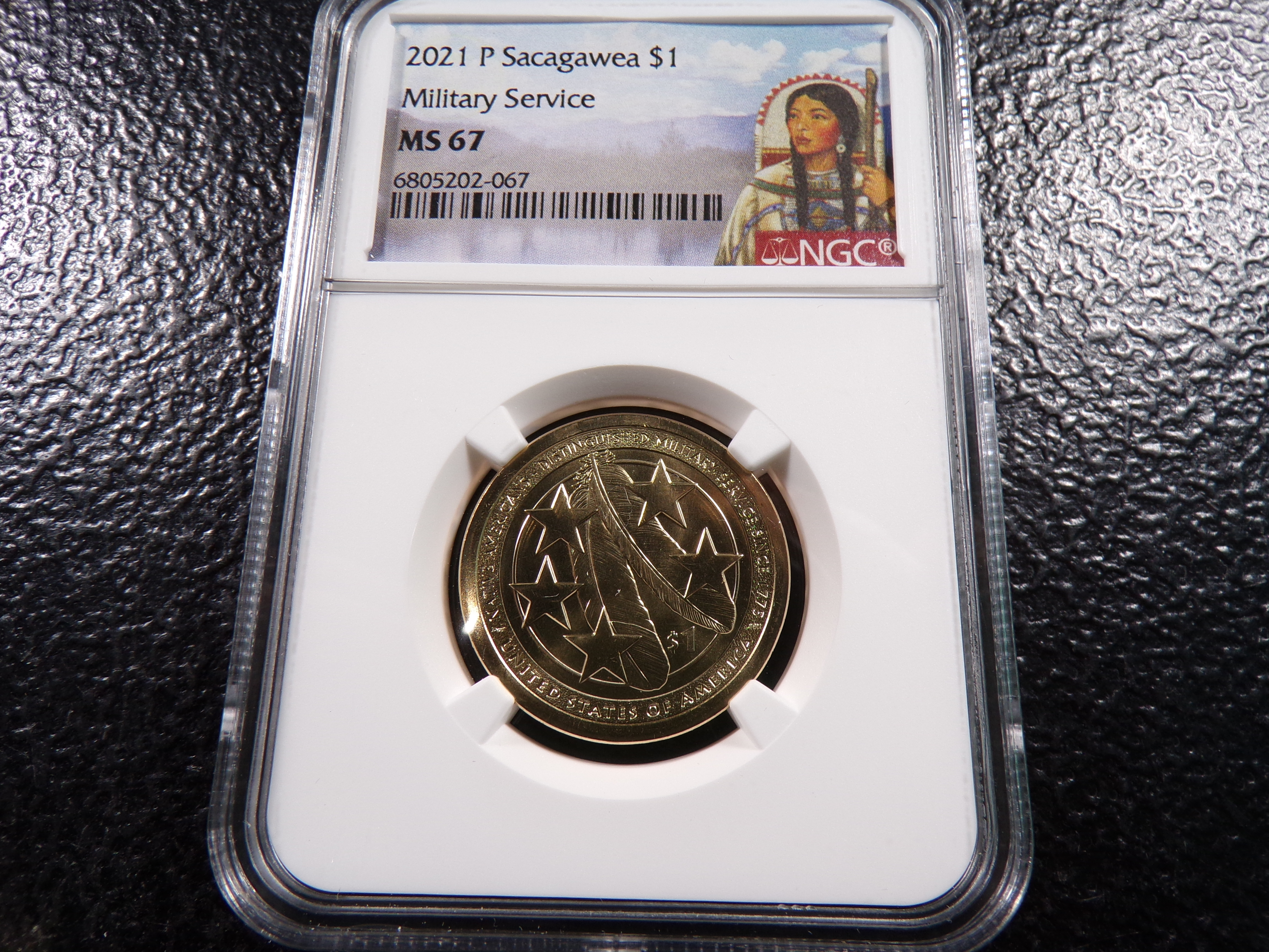 2021-P NGC MS67 MILITARY SERVICE SACAGAWEA DOLLAR