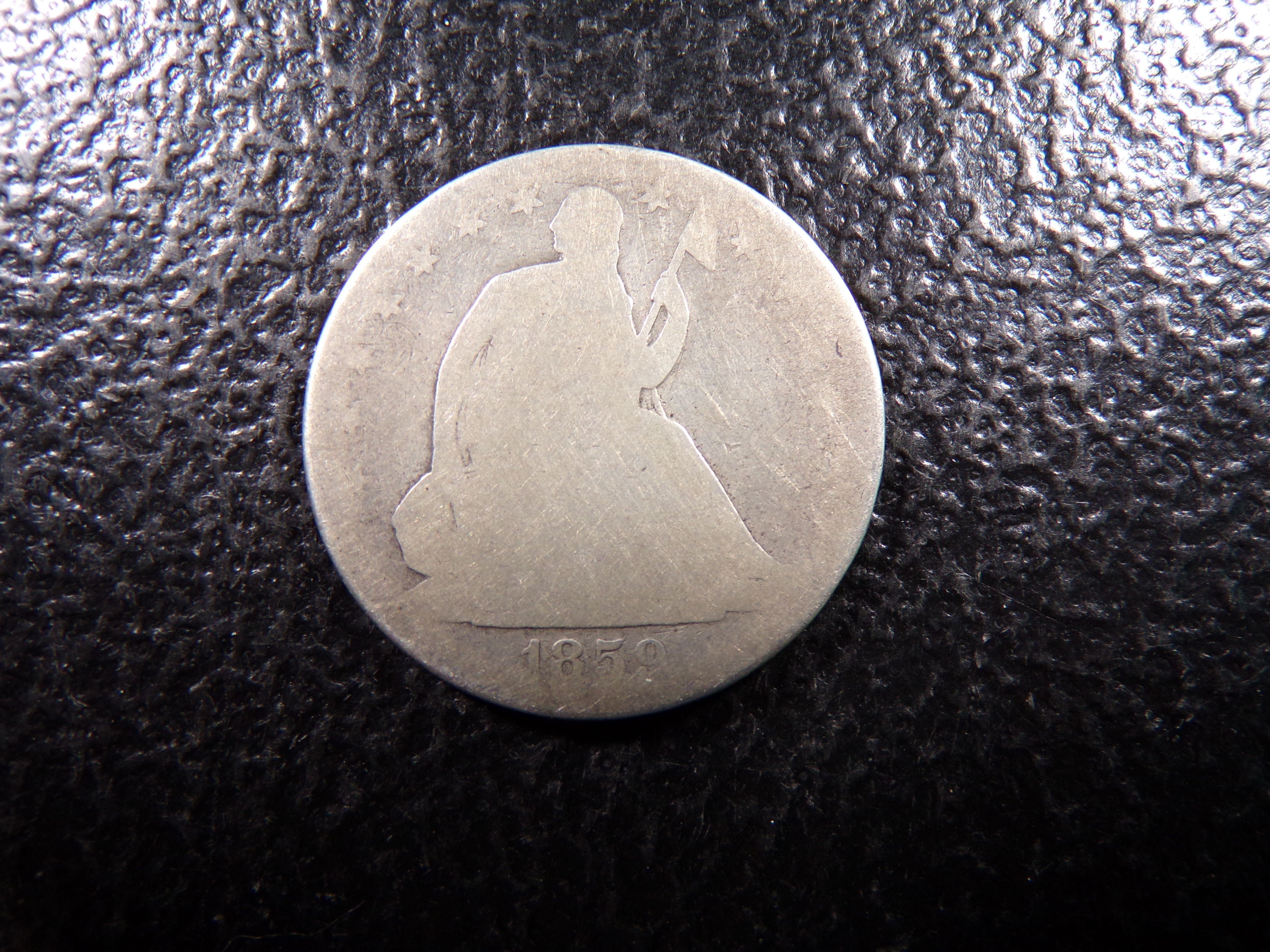 1859-O SEATED LIBERTY SILVER HALF DOLLAR
