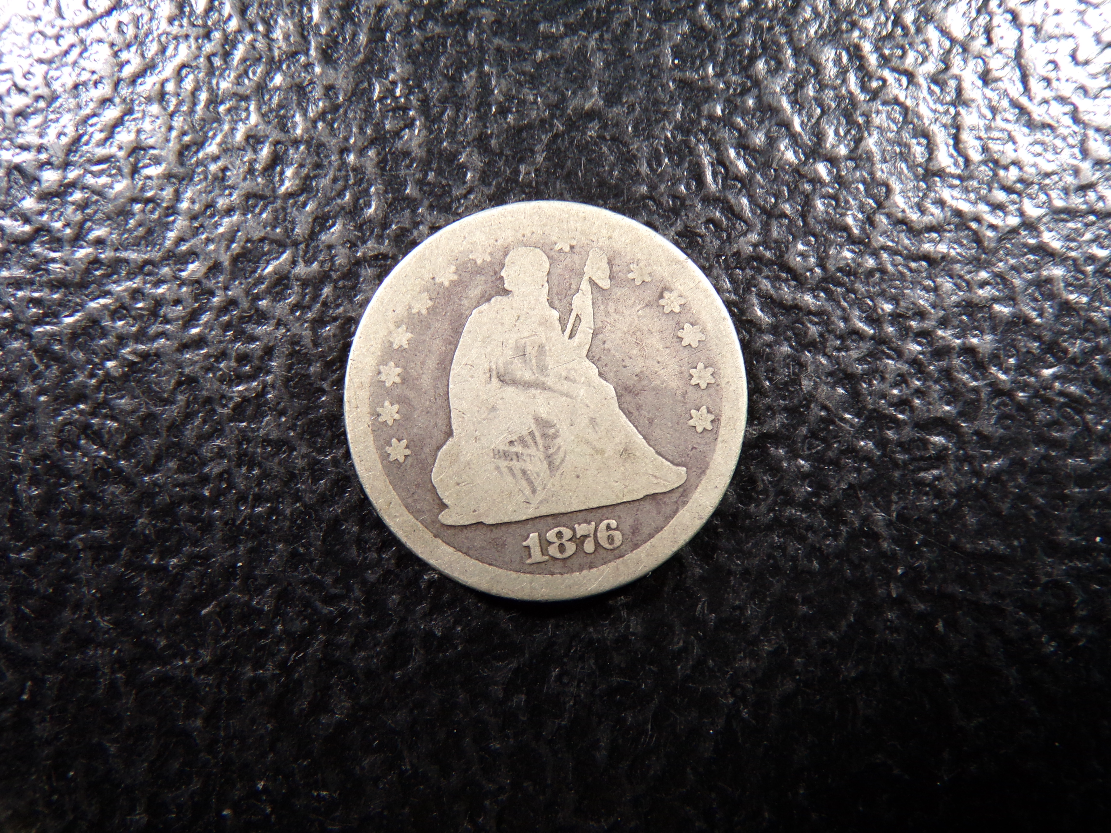 1876 SEATED LIBERTY SILVER QUARTER