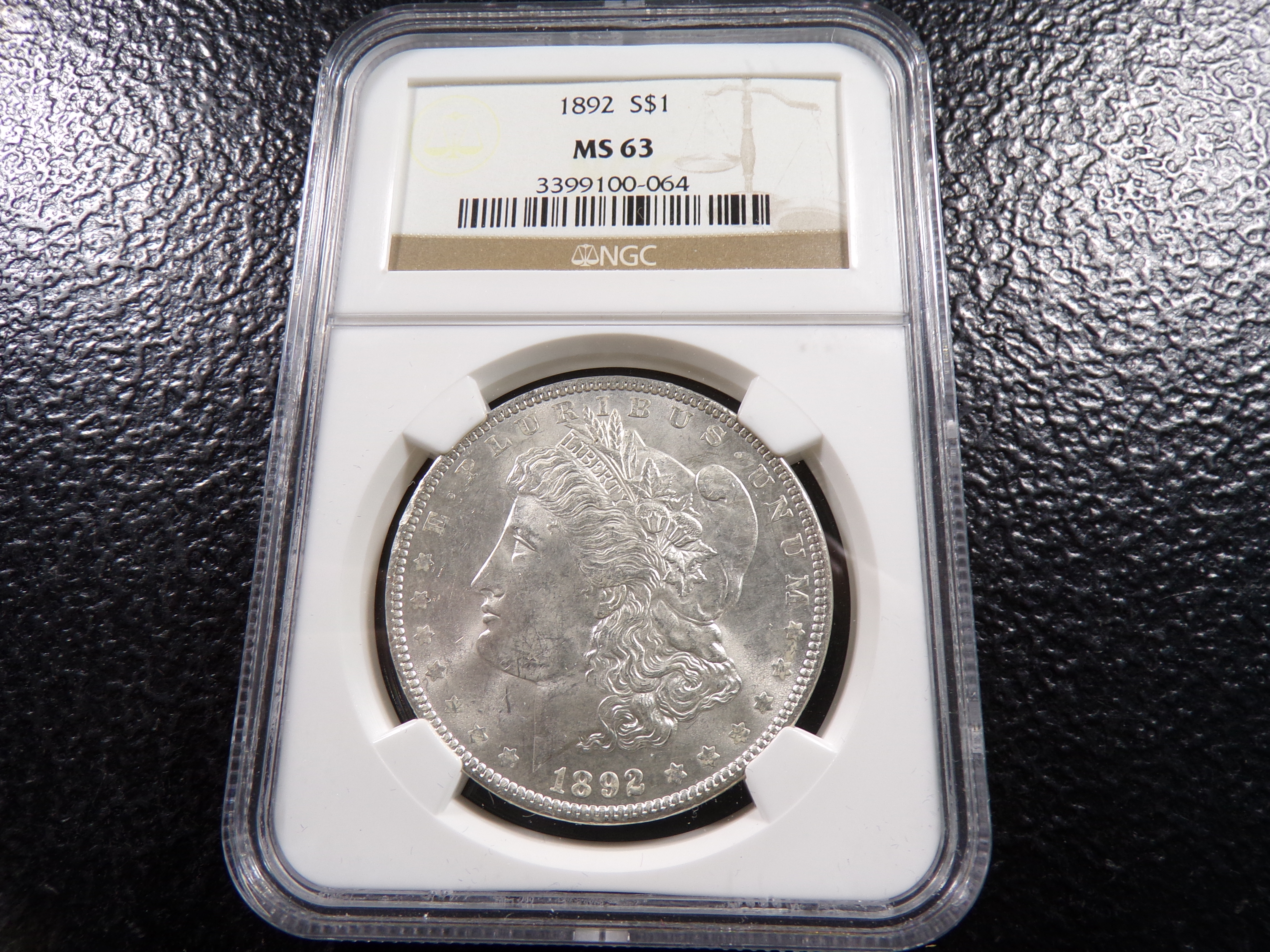 1892 NGC MS63 MORGAN SILVER DOLLAR
