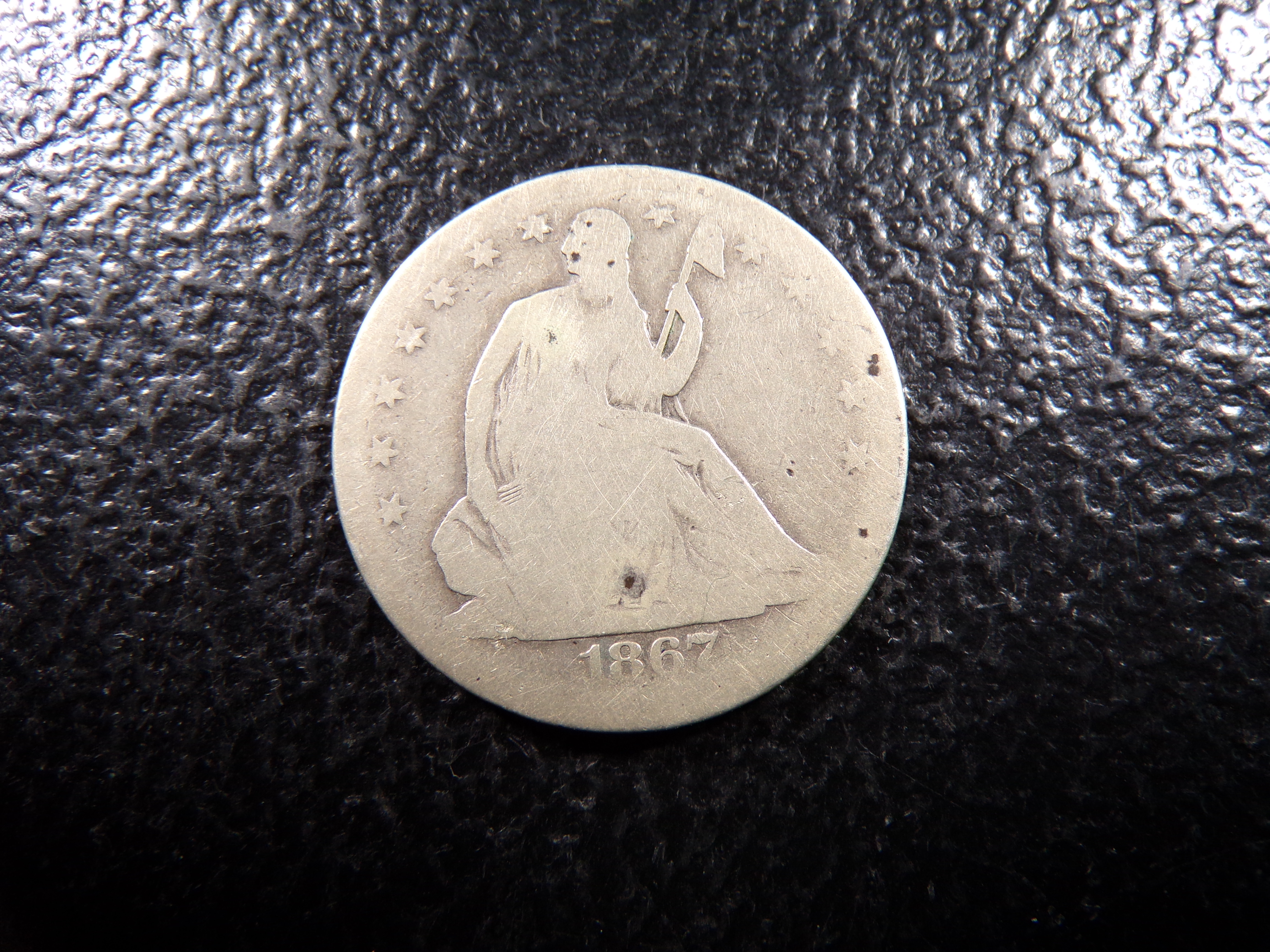 1867-S SEATED LIBERTY SILVER HALF DOLLAR