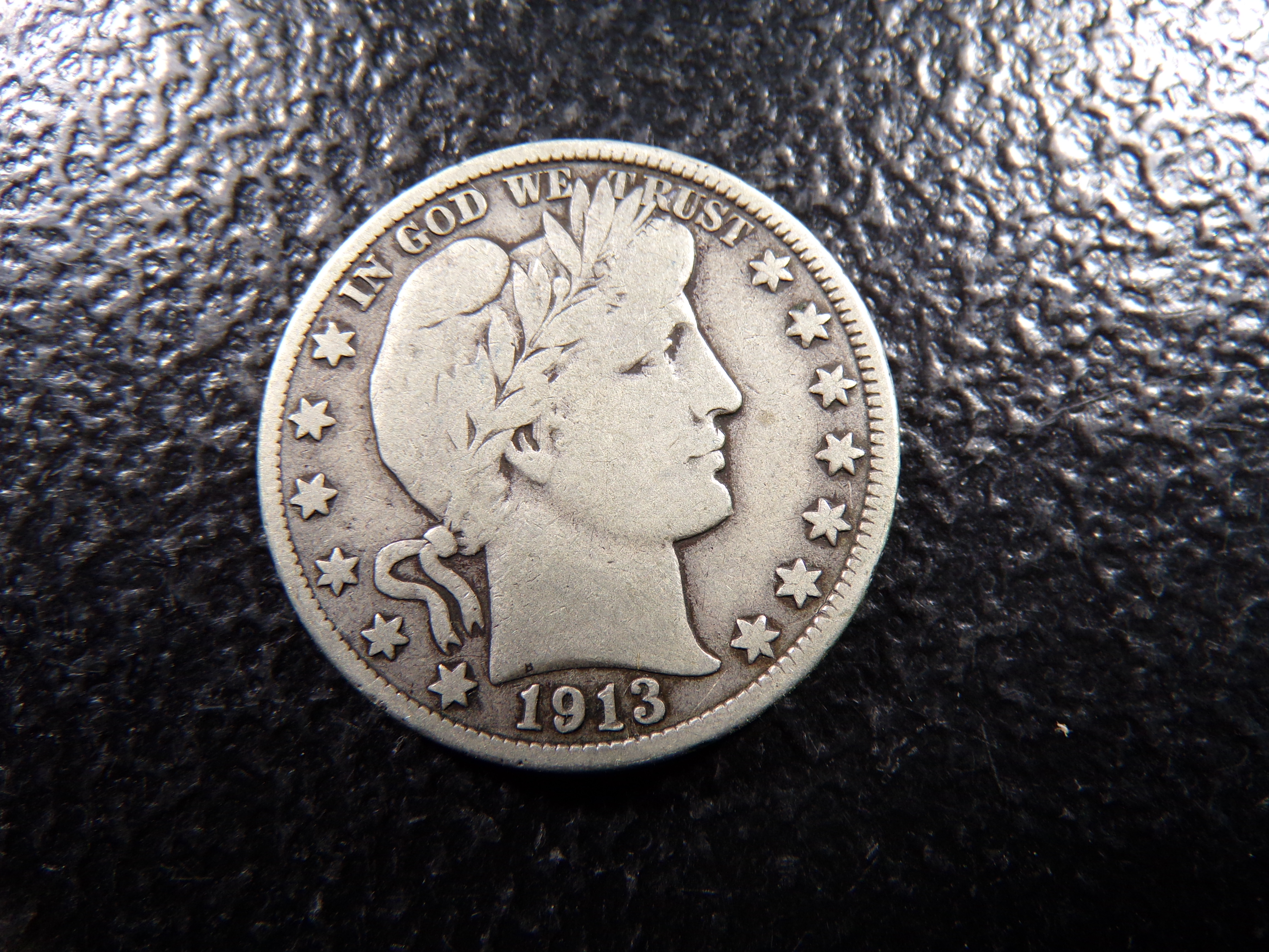 1913-D RARE DATE BARBER SILVER HALF DOLLAR