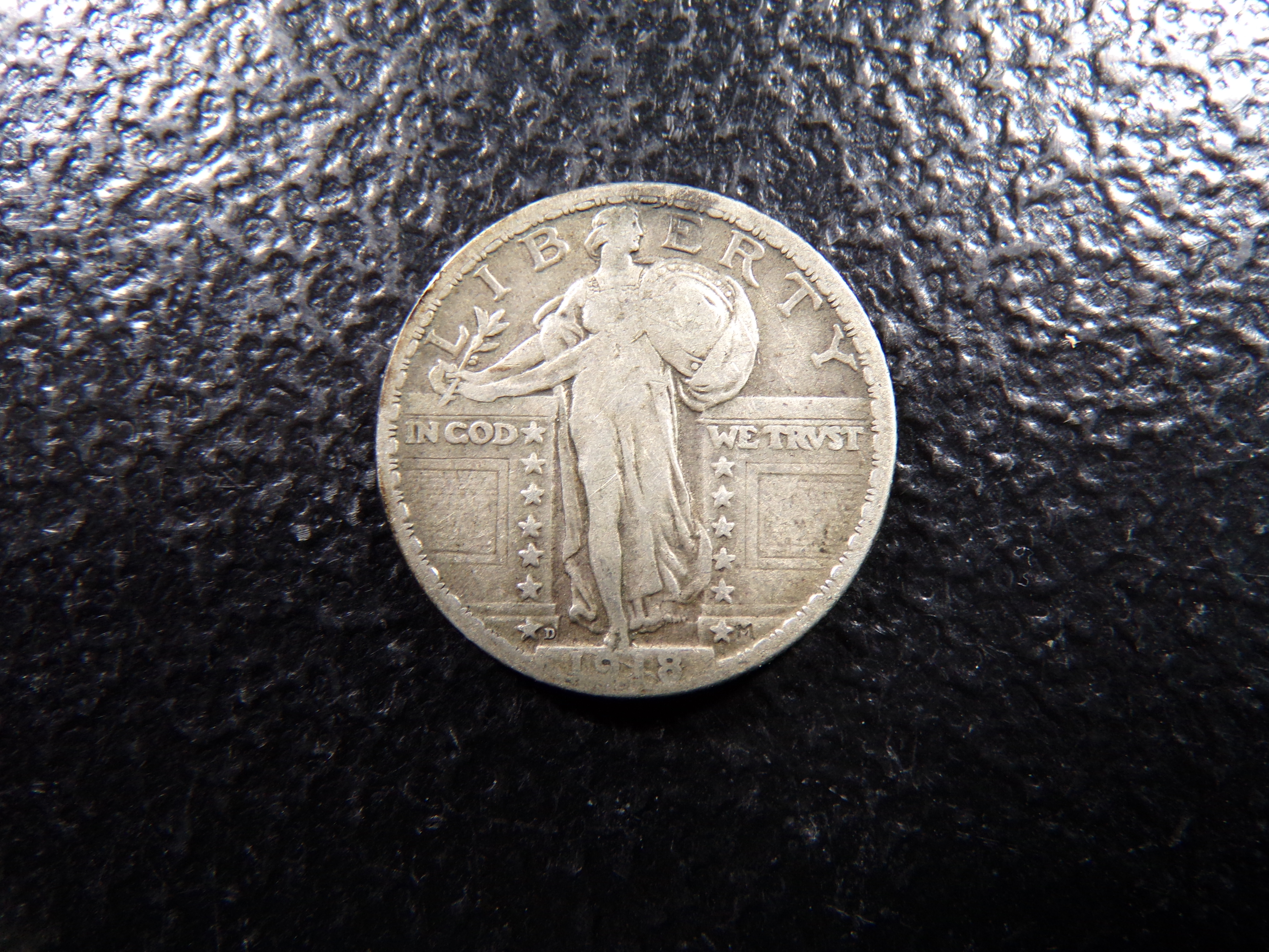 1918-D RARE DATE STANDIMG LIBERTY SILVER QUARTER