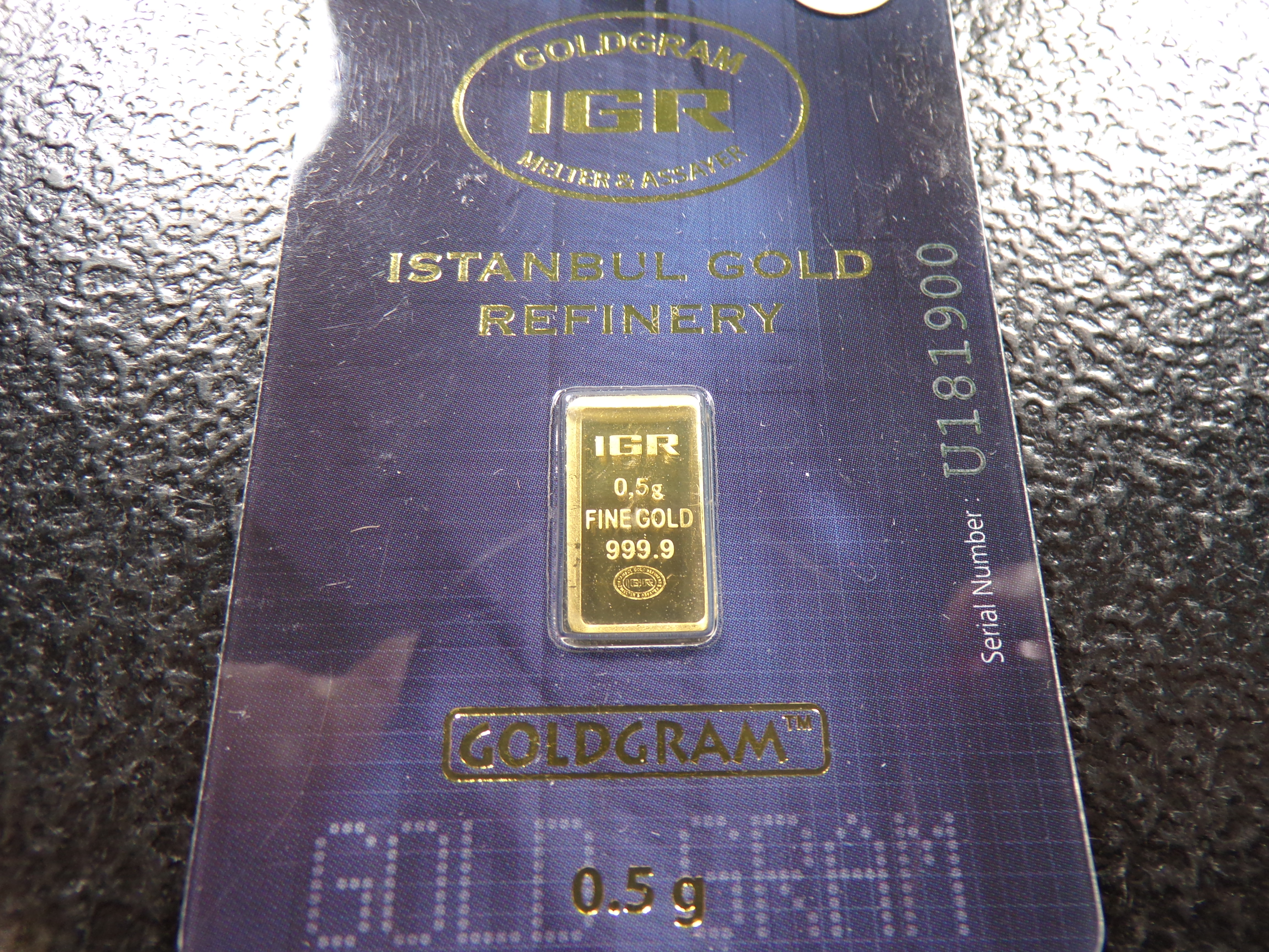 IGR GOLDGRAM 0.5 GRAM 999.9 FINE GOLD BAR