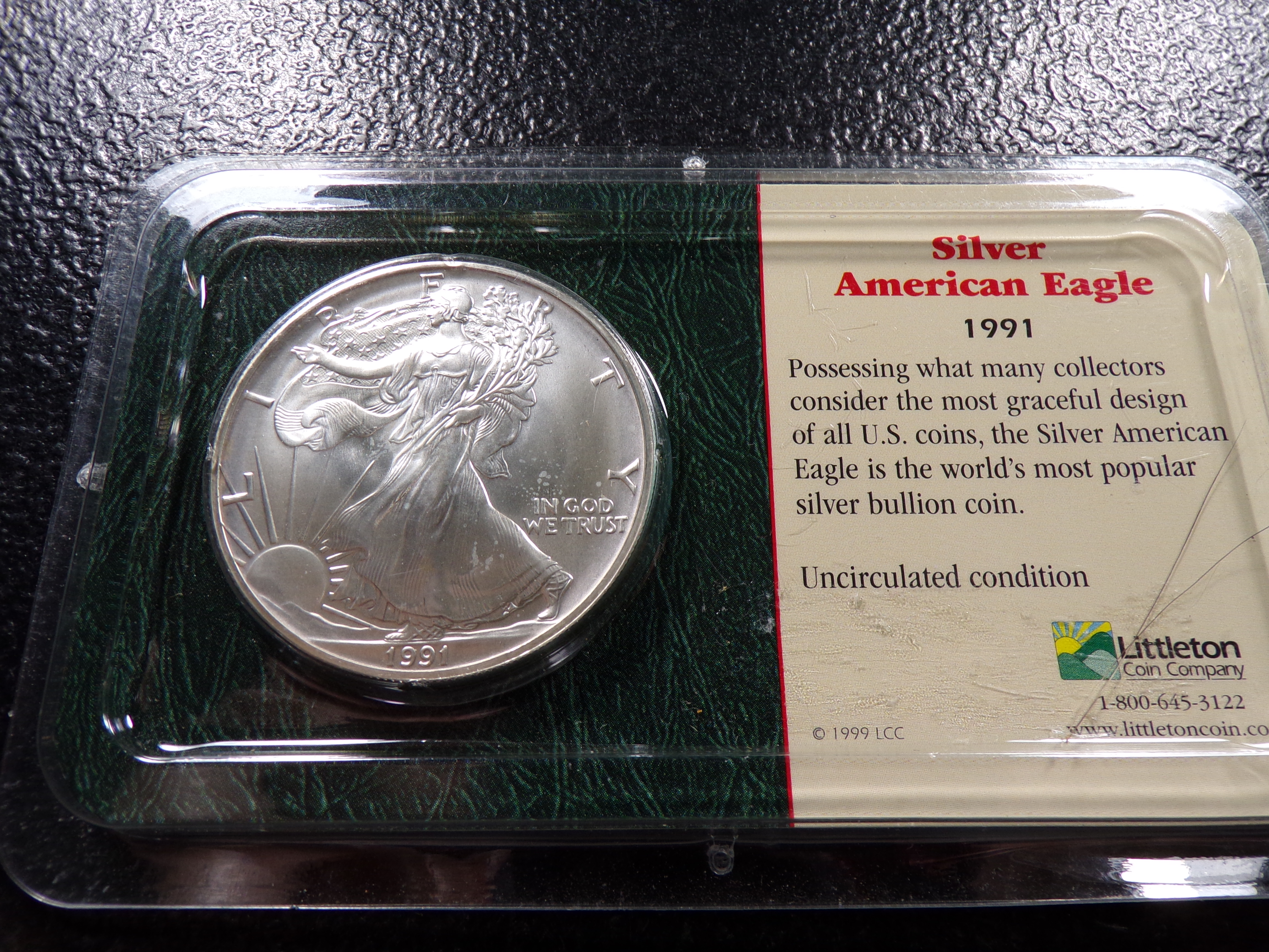 1991 AMERICAN SILVER EAGLE DOLLAR