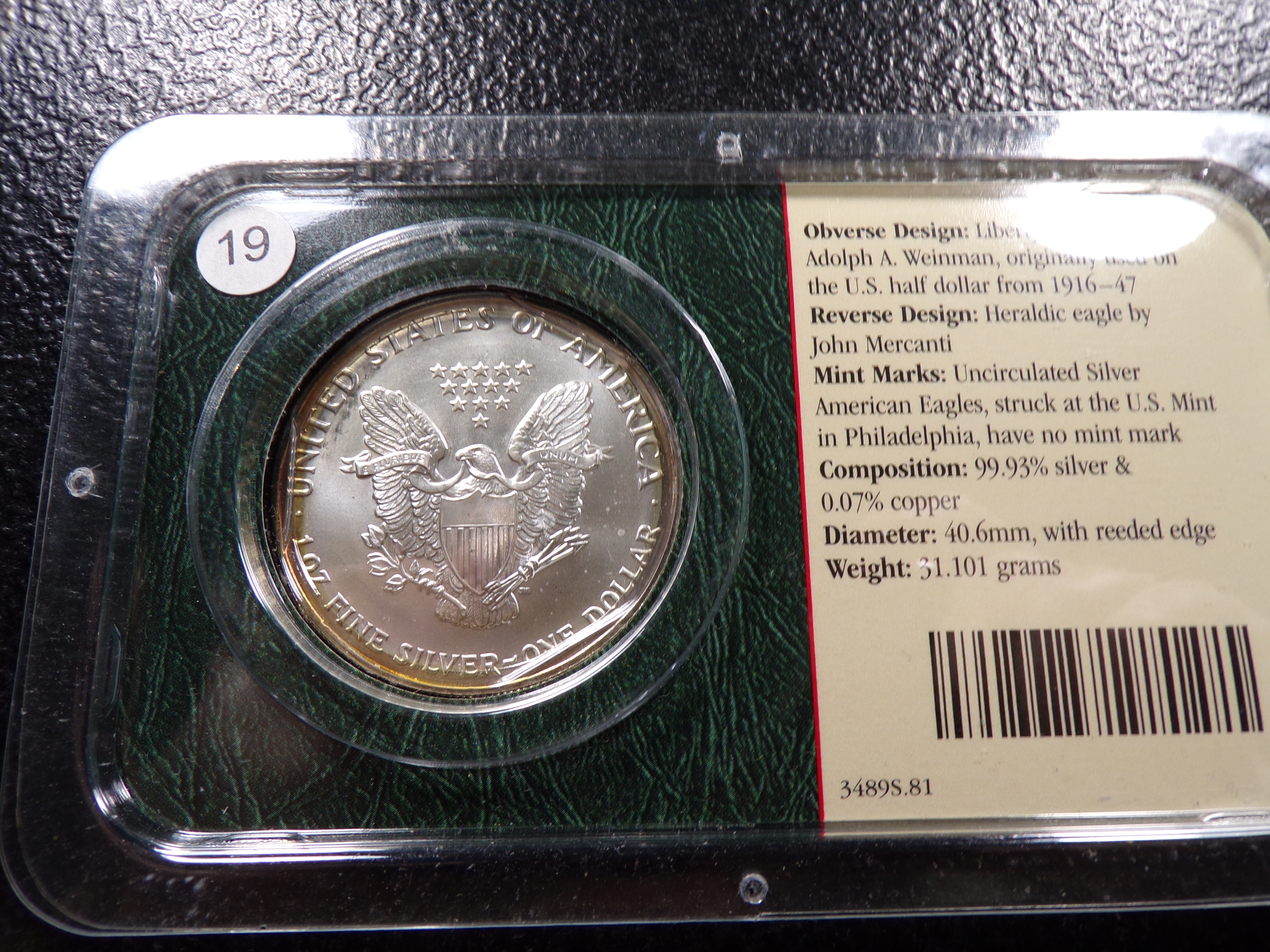 1991 AMERICAN SILVER EAGLE DOLLAR