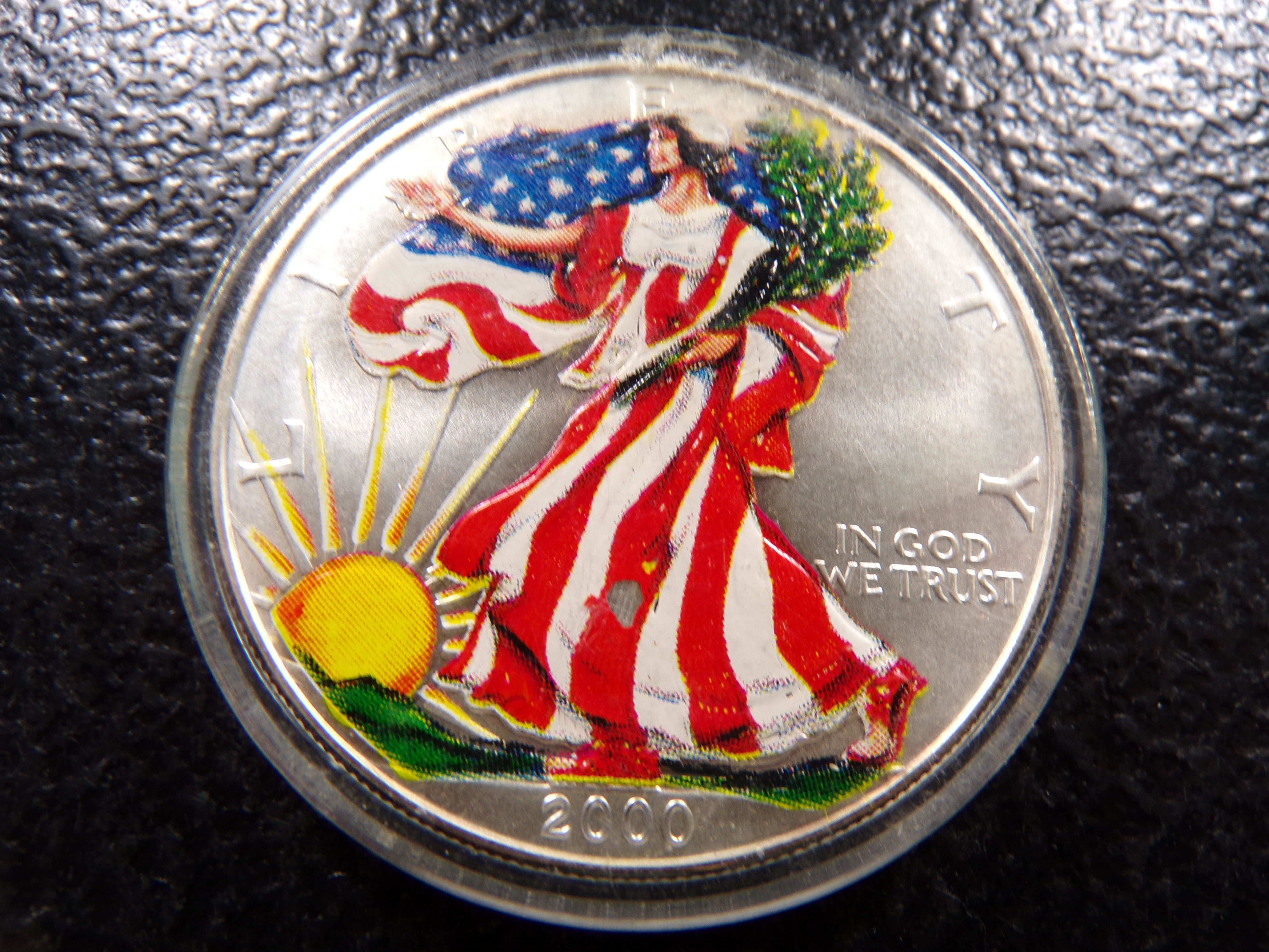 2000 COLOR ENHANCED AMERICAN SILVER EAGLE DOLLAR