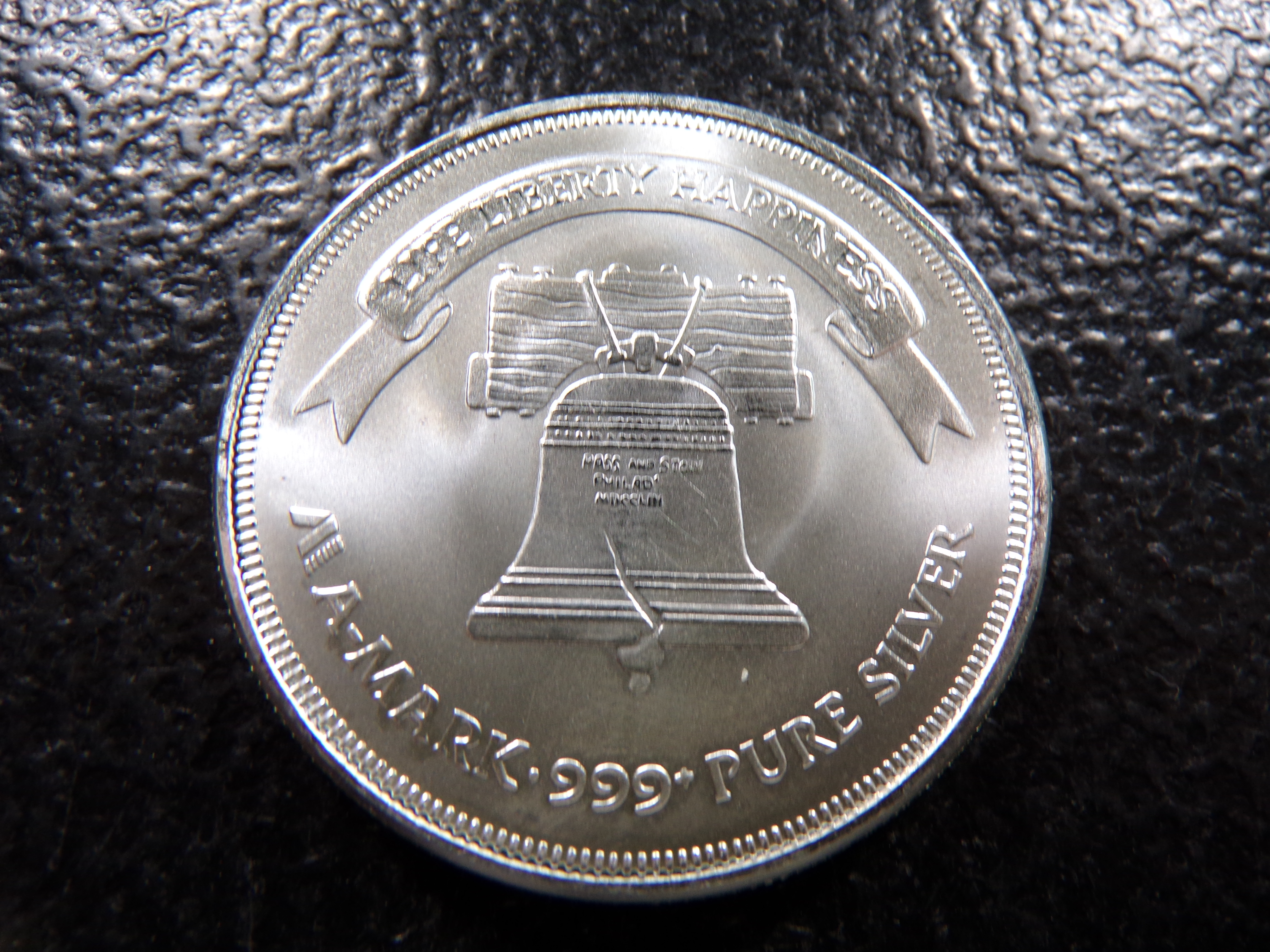 LIBERTY BELL 1 OUNCE 999+ PURE SILVER