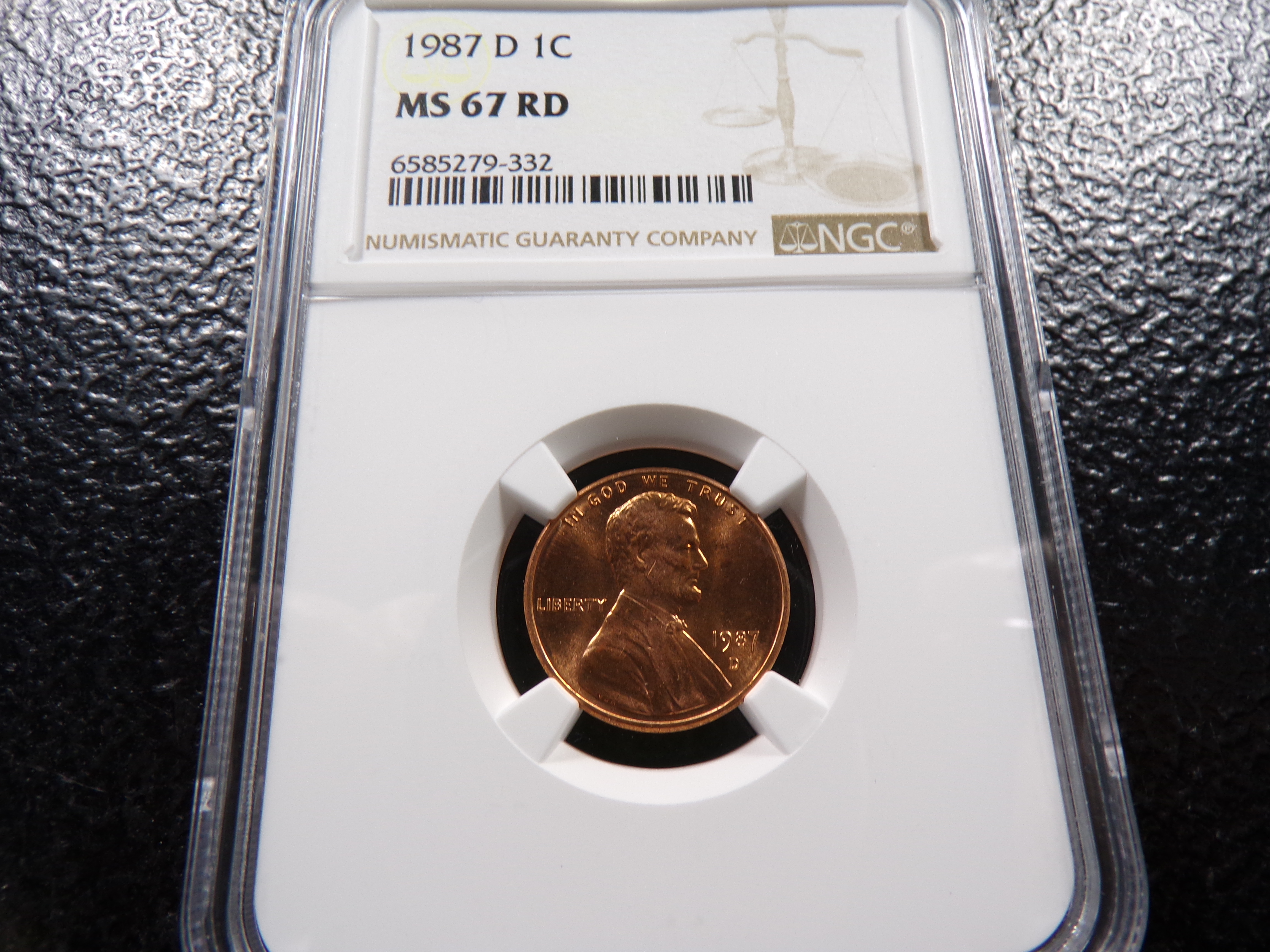 1987-D NGC MS67RD LINCOLN CENT