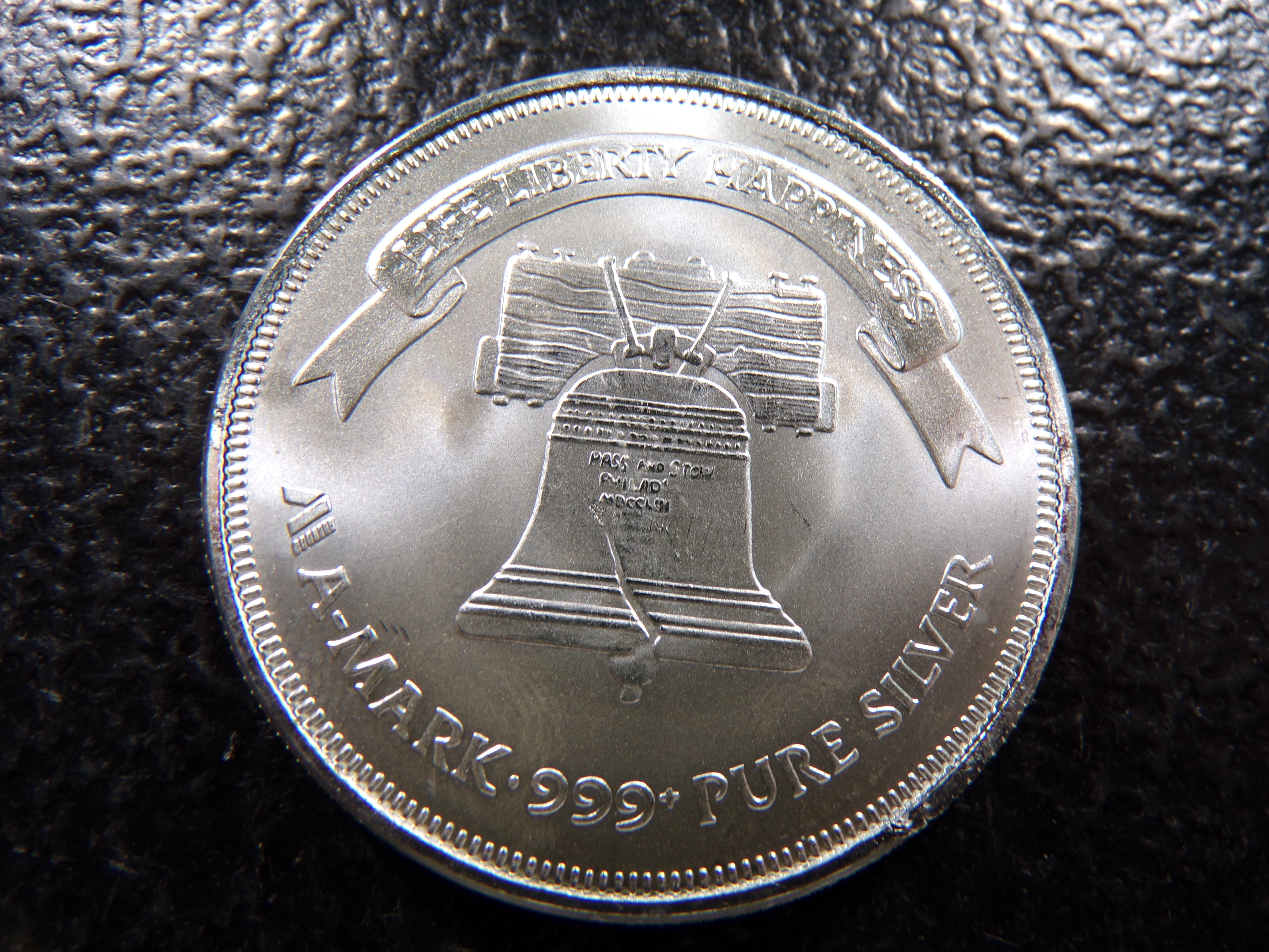 LIBERTY BELL 1 OUNCE 999+ PURE SILVER