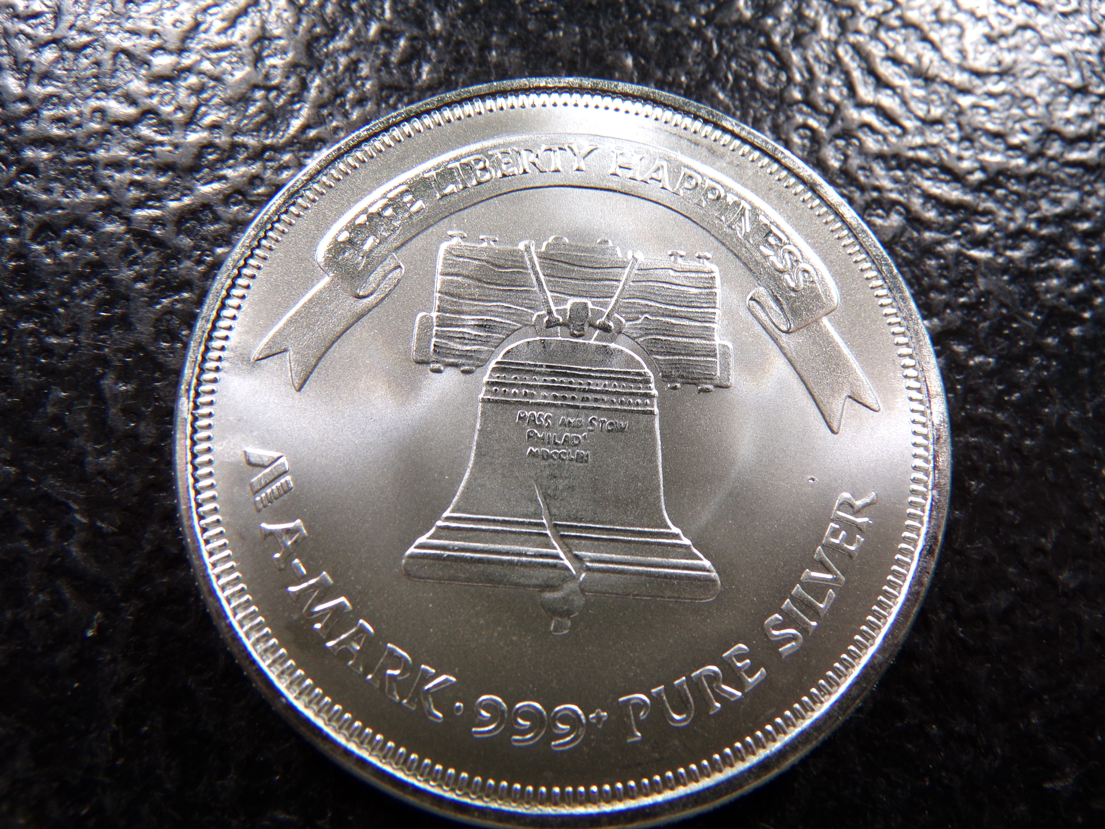 LIBERTY BELL 1 OUNCE 999+ PURE SILVER