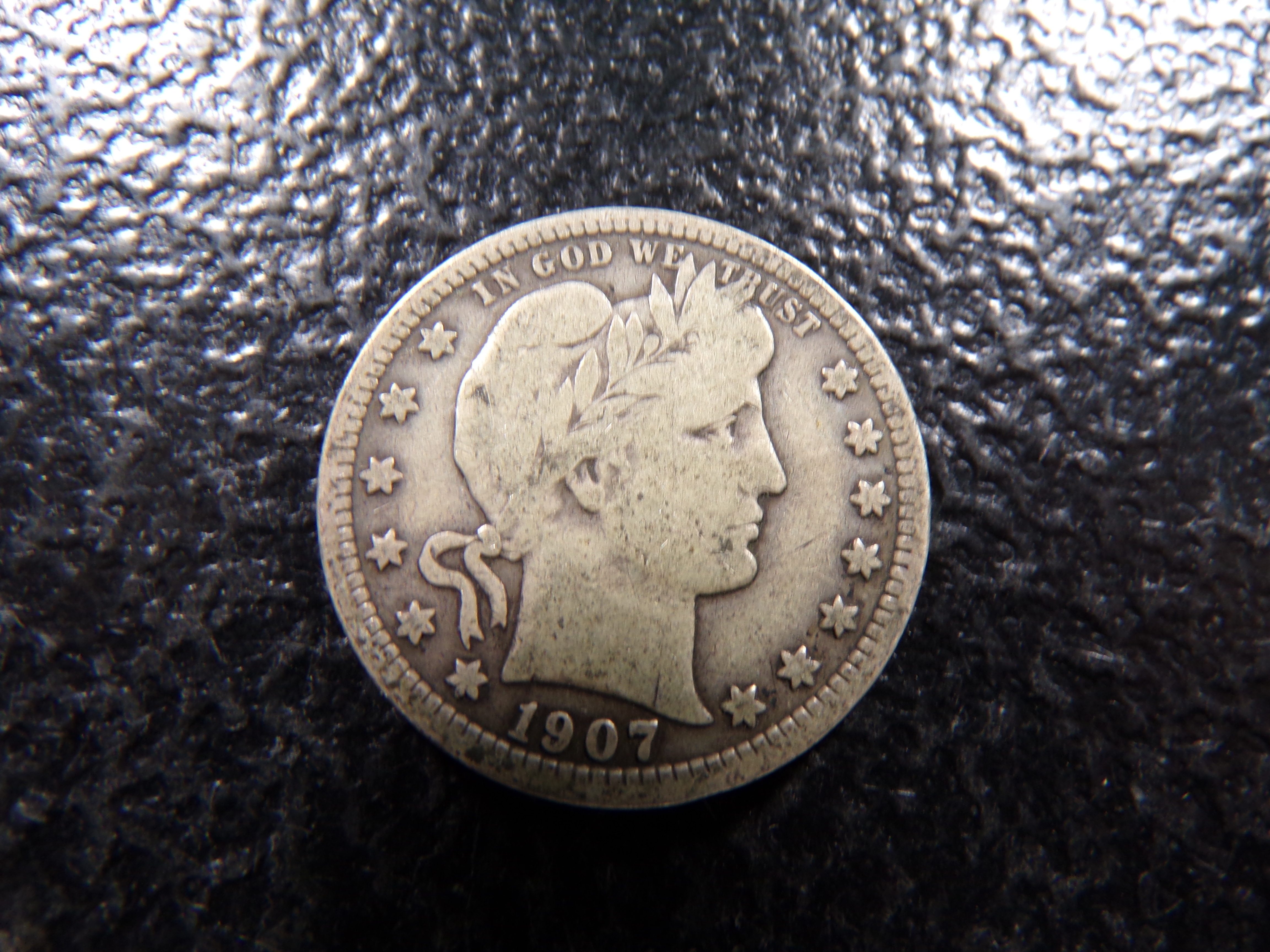 1907 BARBER SILVER QUARTER