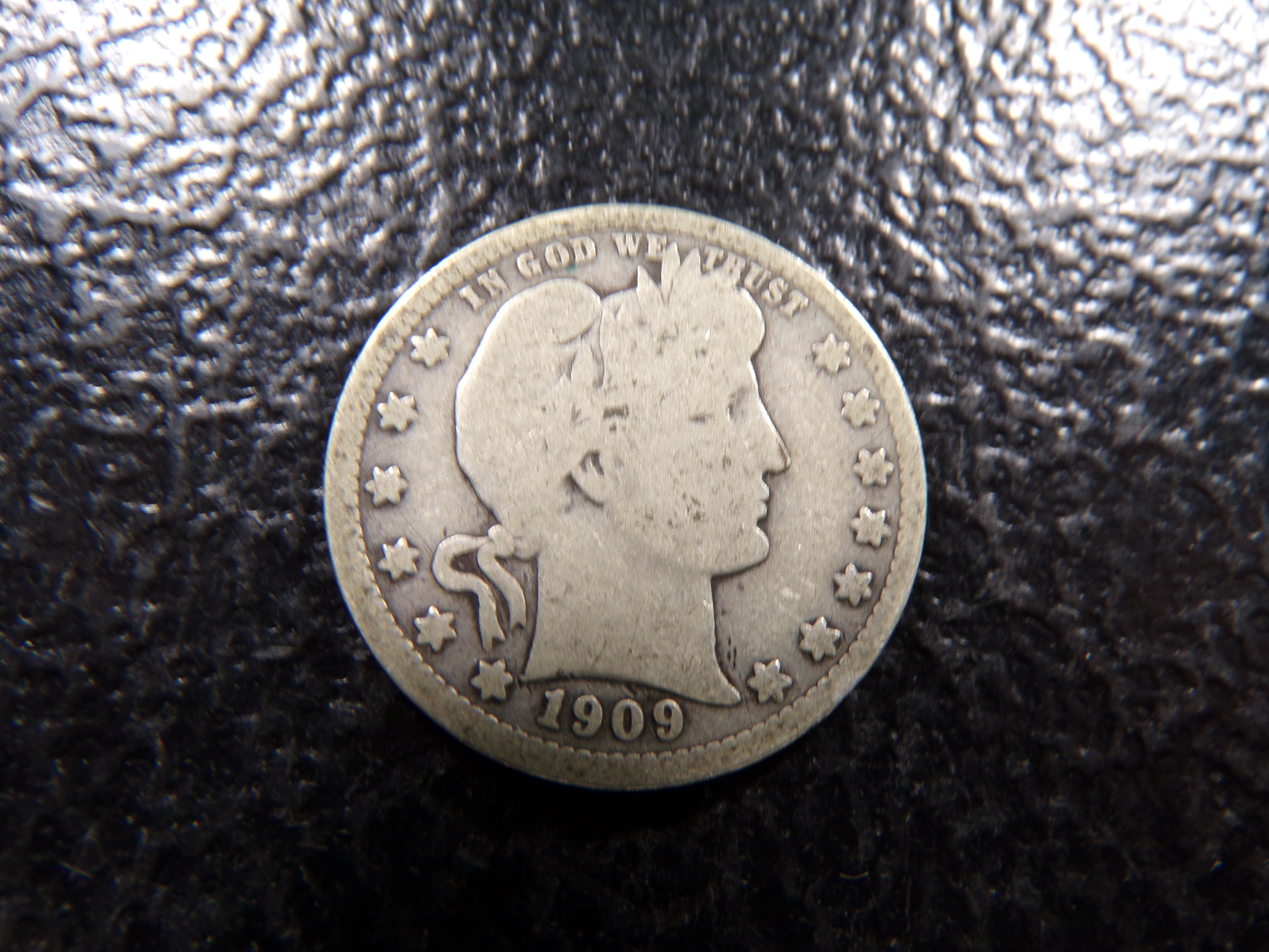 1909 BARBER SILVER QUARTER