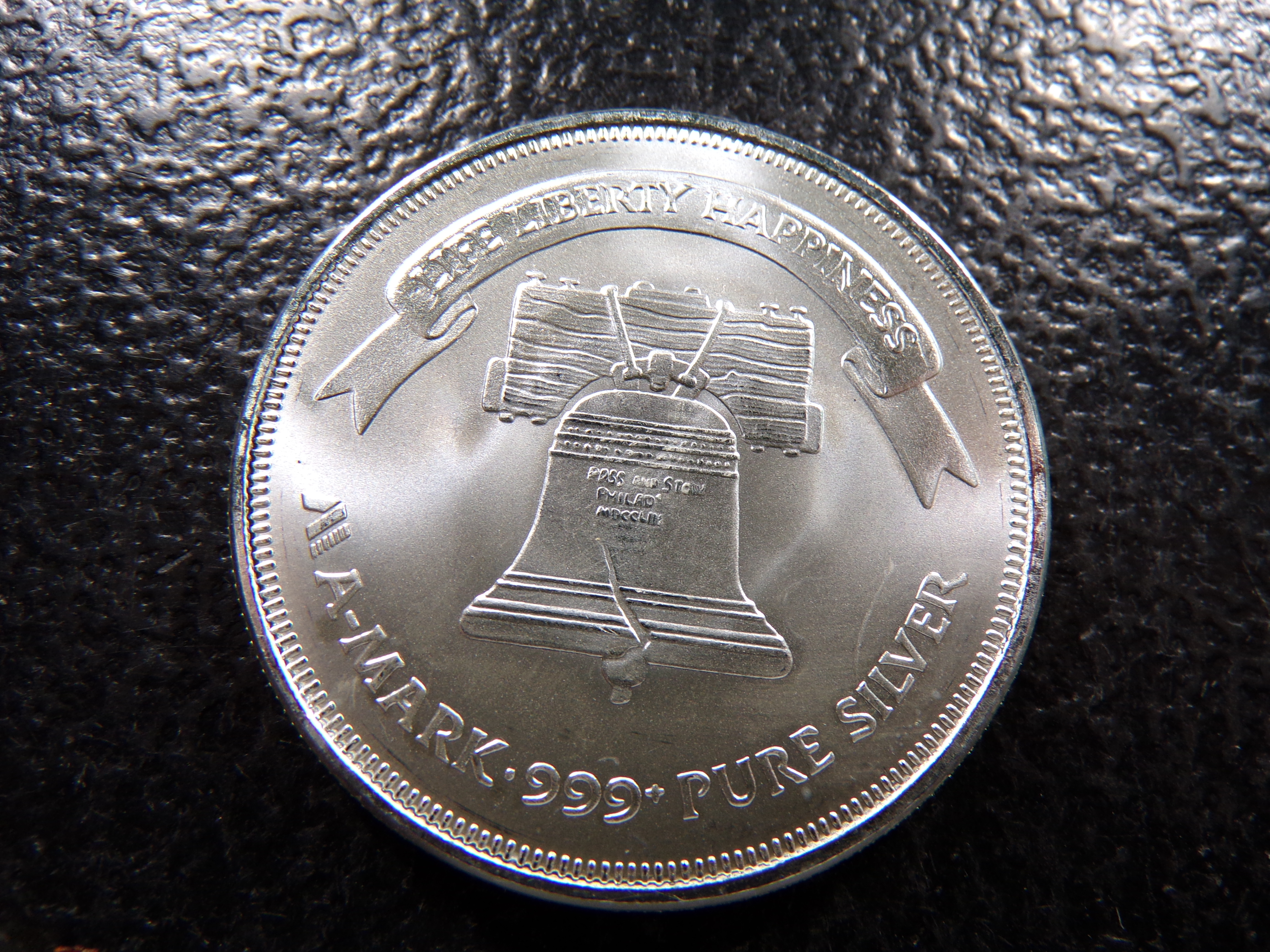 LIBERTY BELL 1 OUNCE 999+ PURE SILVER