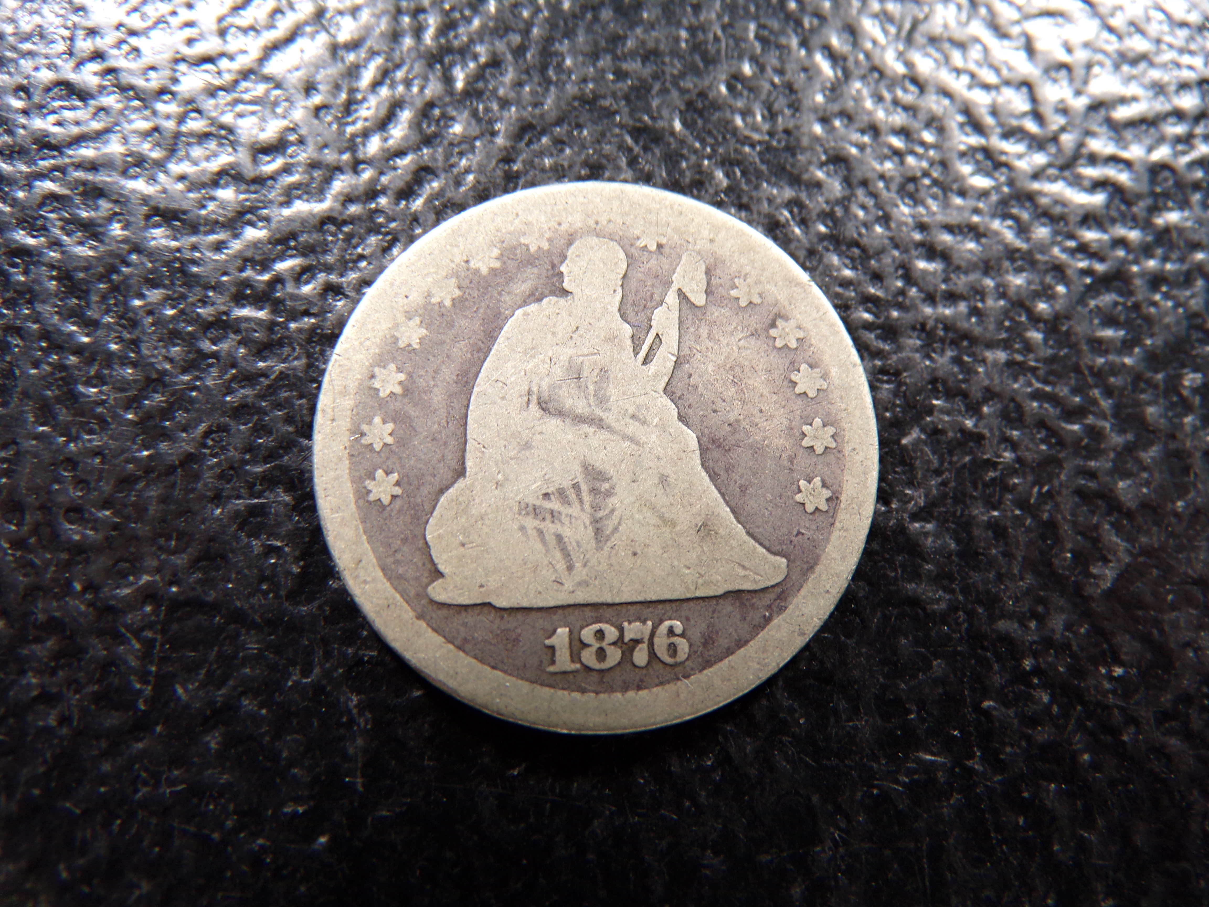 1876 SEATED LIBERTY SILVER QUARTER