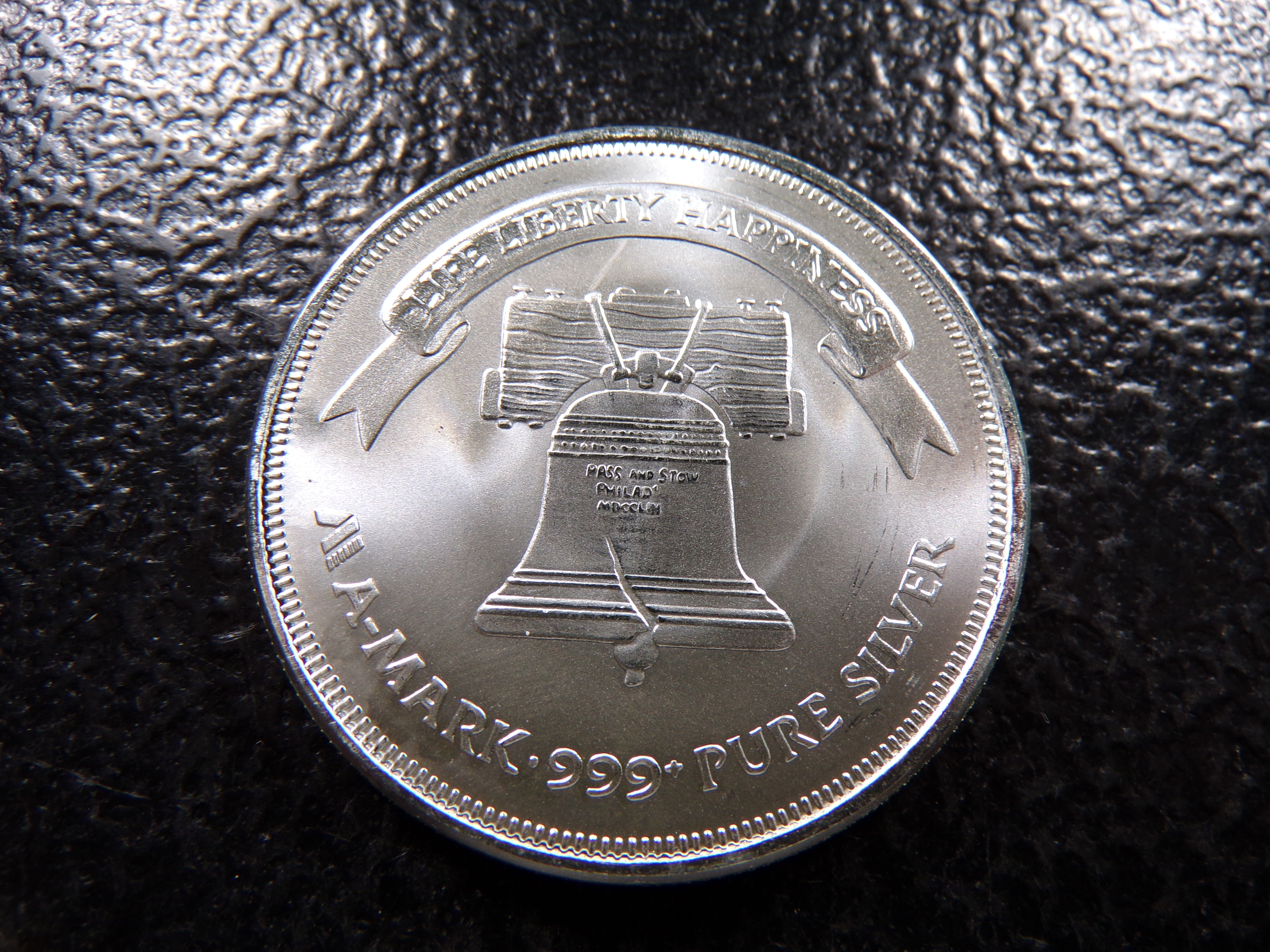 LIBERTY BELL 1 OUNCE 999+ PURE SILVER