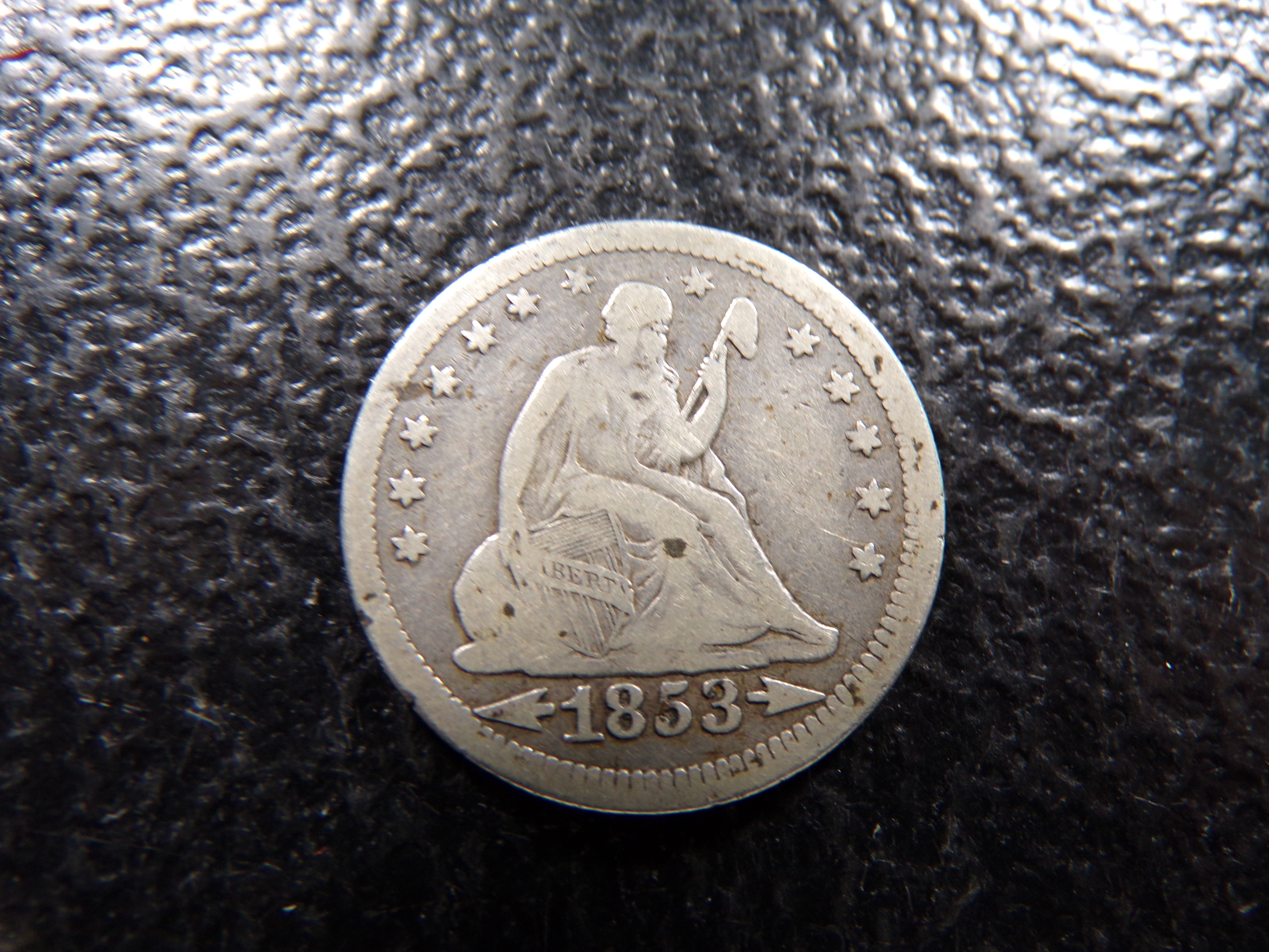 1853 SEATED LIBERTY SILVER QUARTER