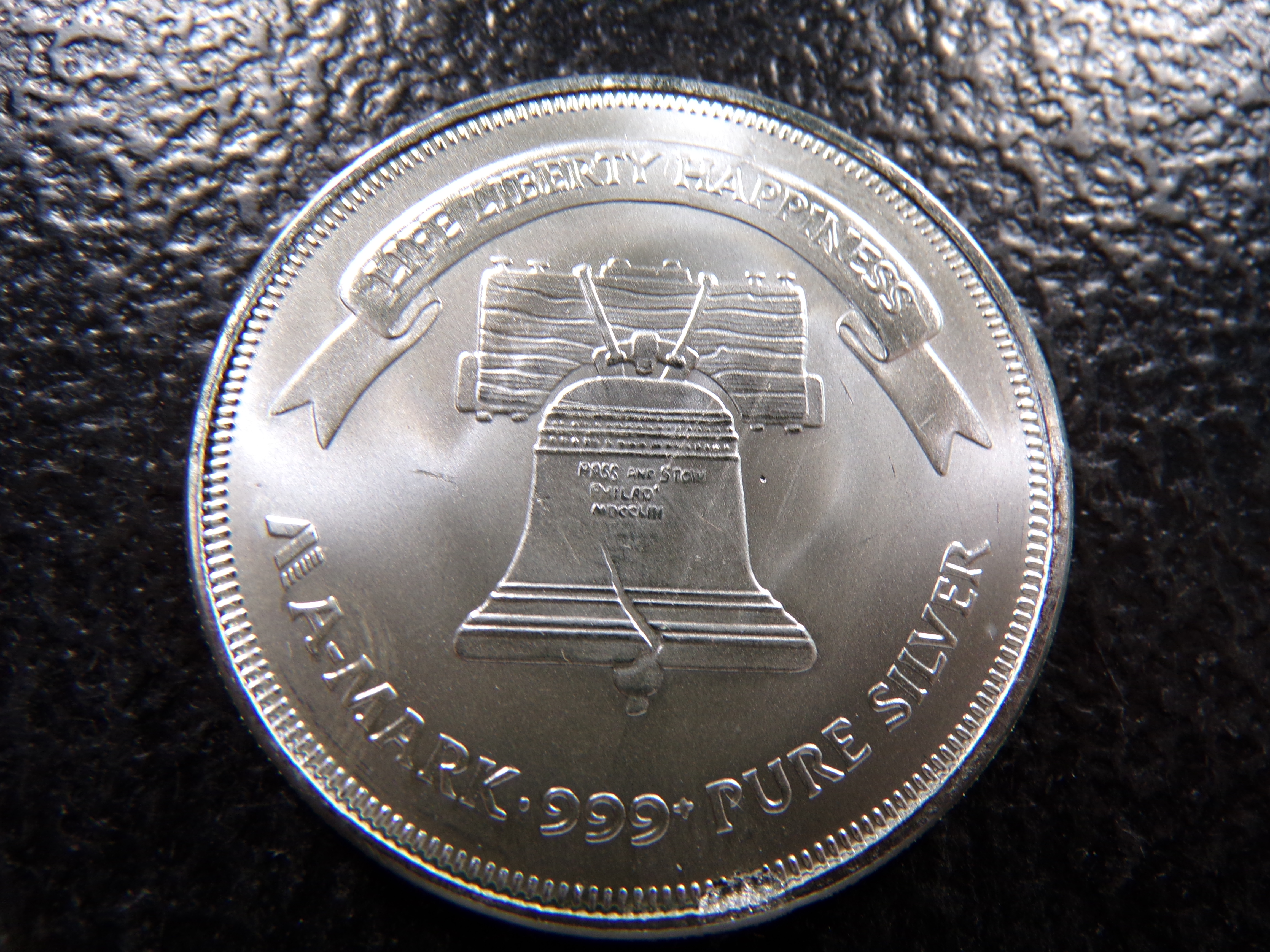 LIBERTY BELL 1 OUNCE 999+ PURE SILVER
