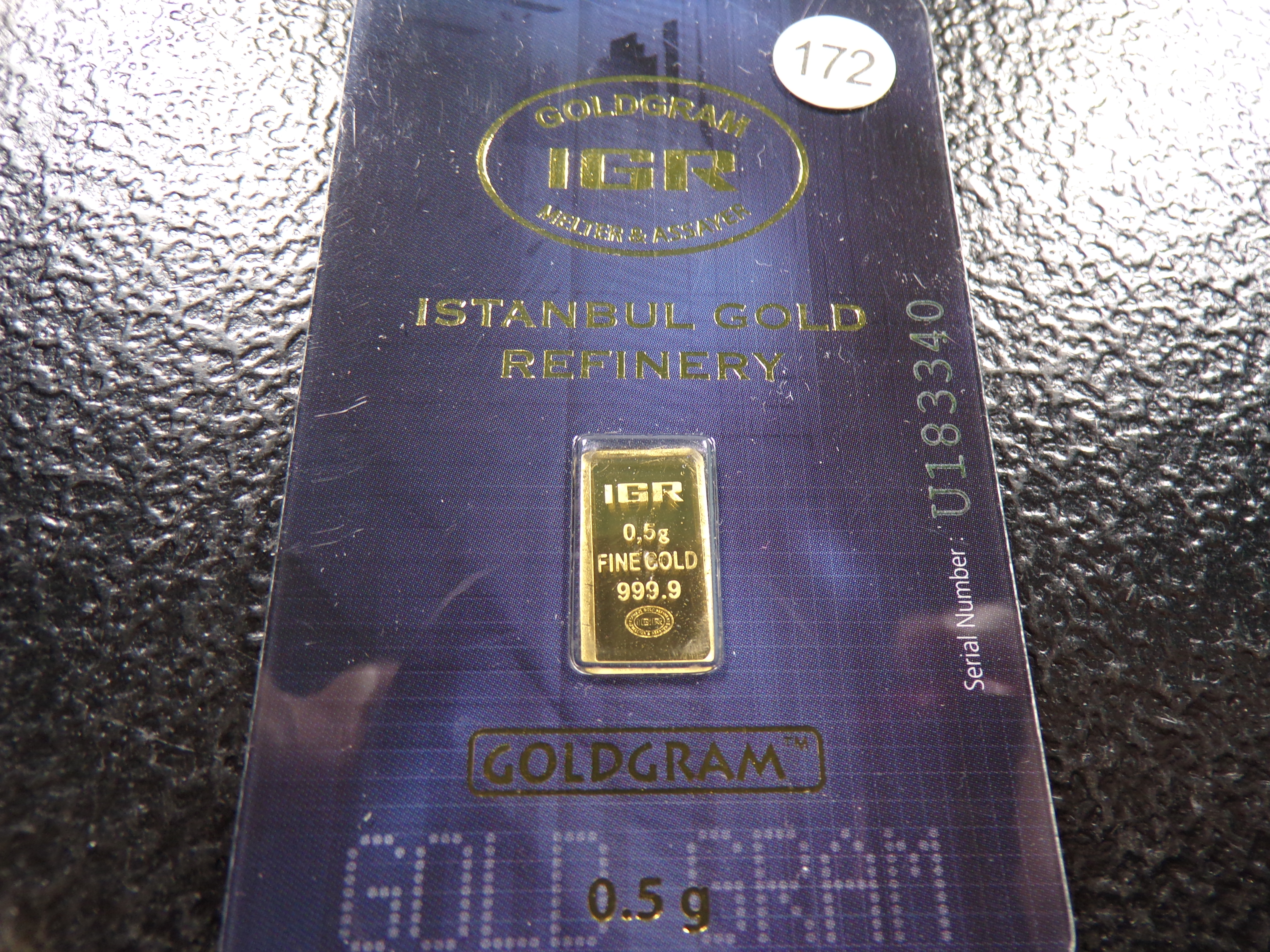 IGR GOLDGRAM 0.5 GRAM 999.9 FINE GOLD BAR