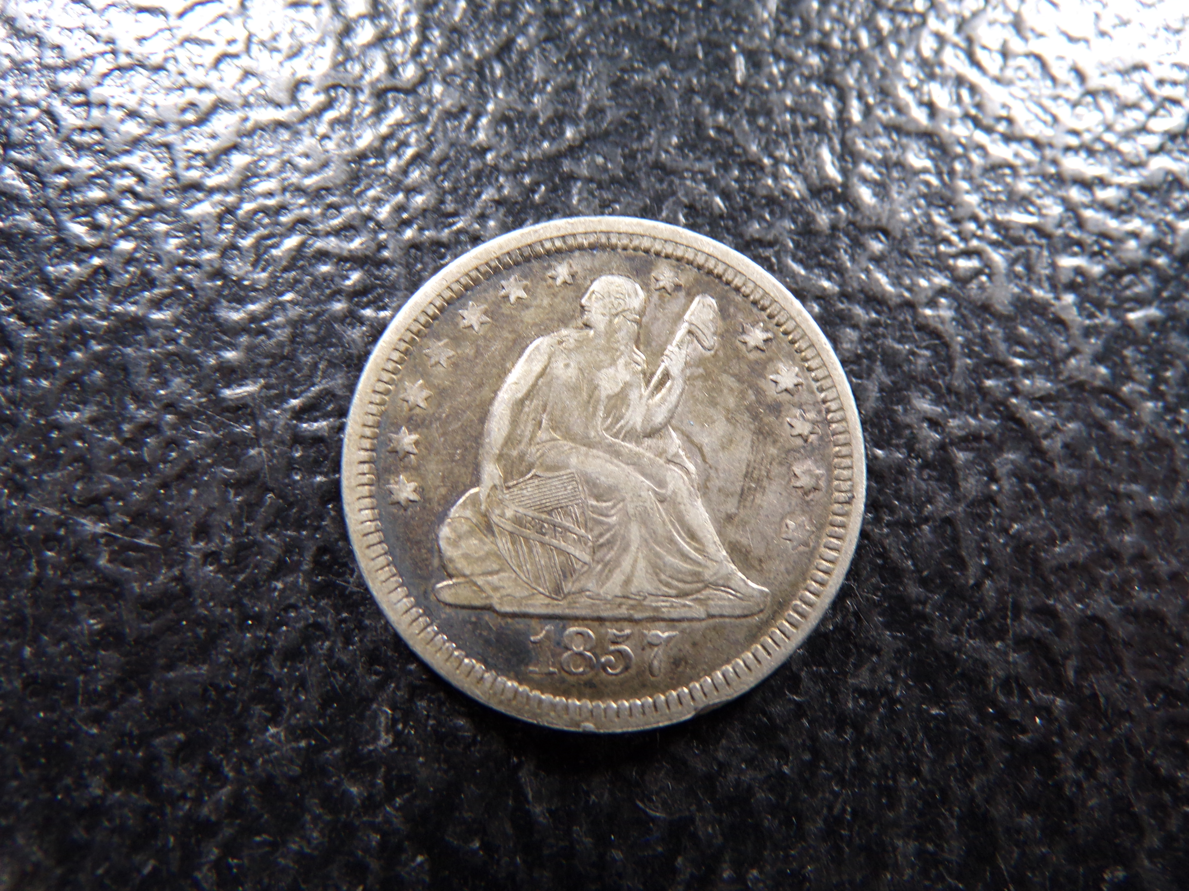 1857 SEATED LIBERTY SILVER QUARTER