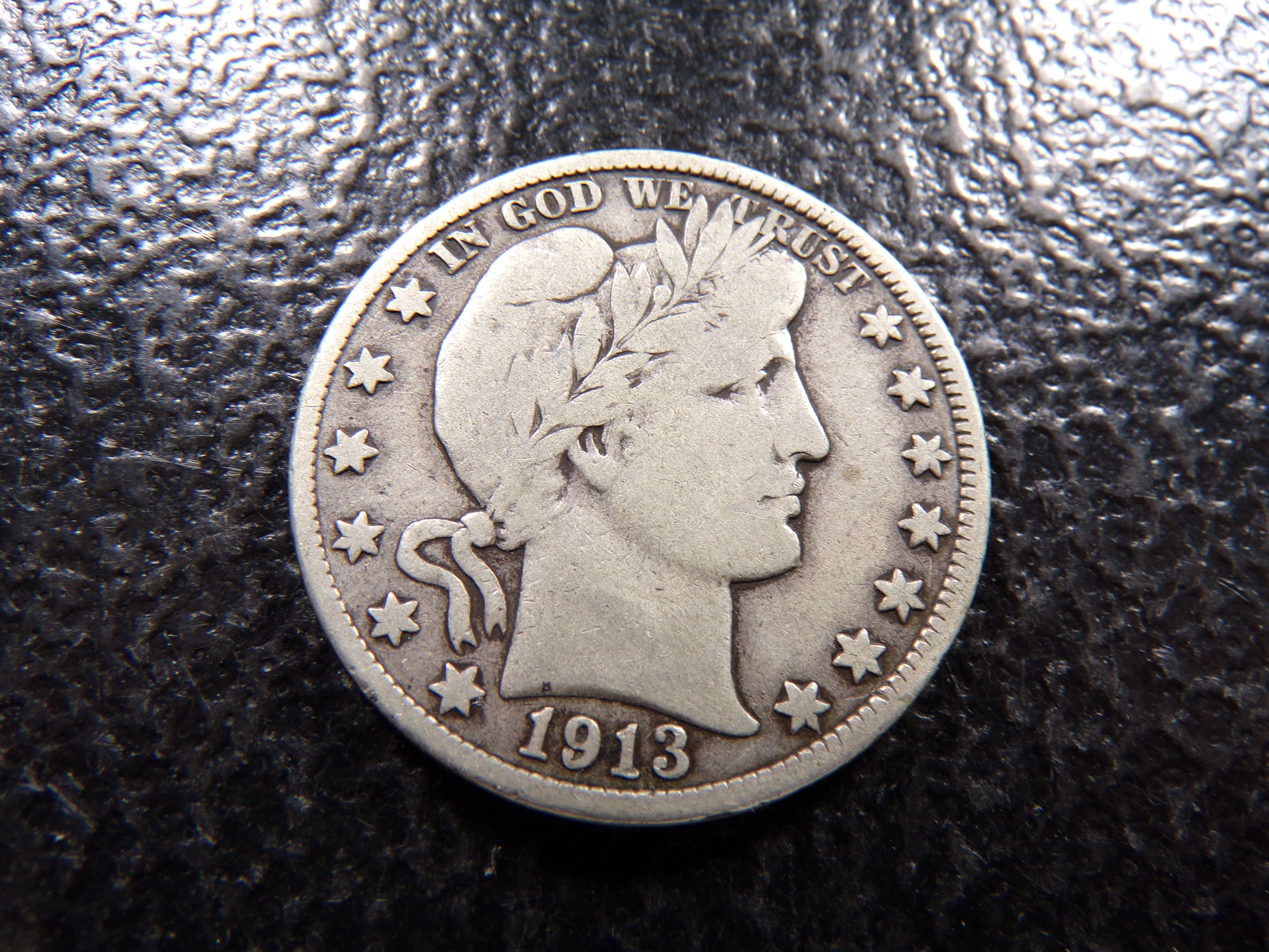 1913-D RARE DATE BARBER SILVER HALF DOLLAR