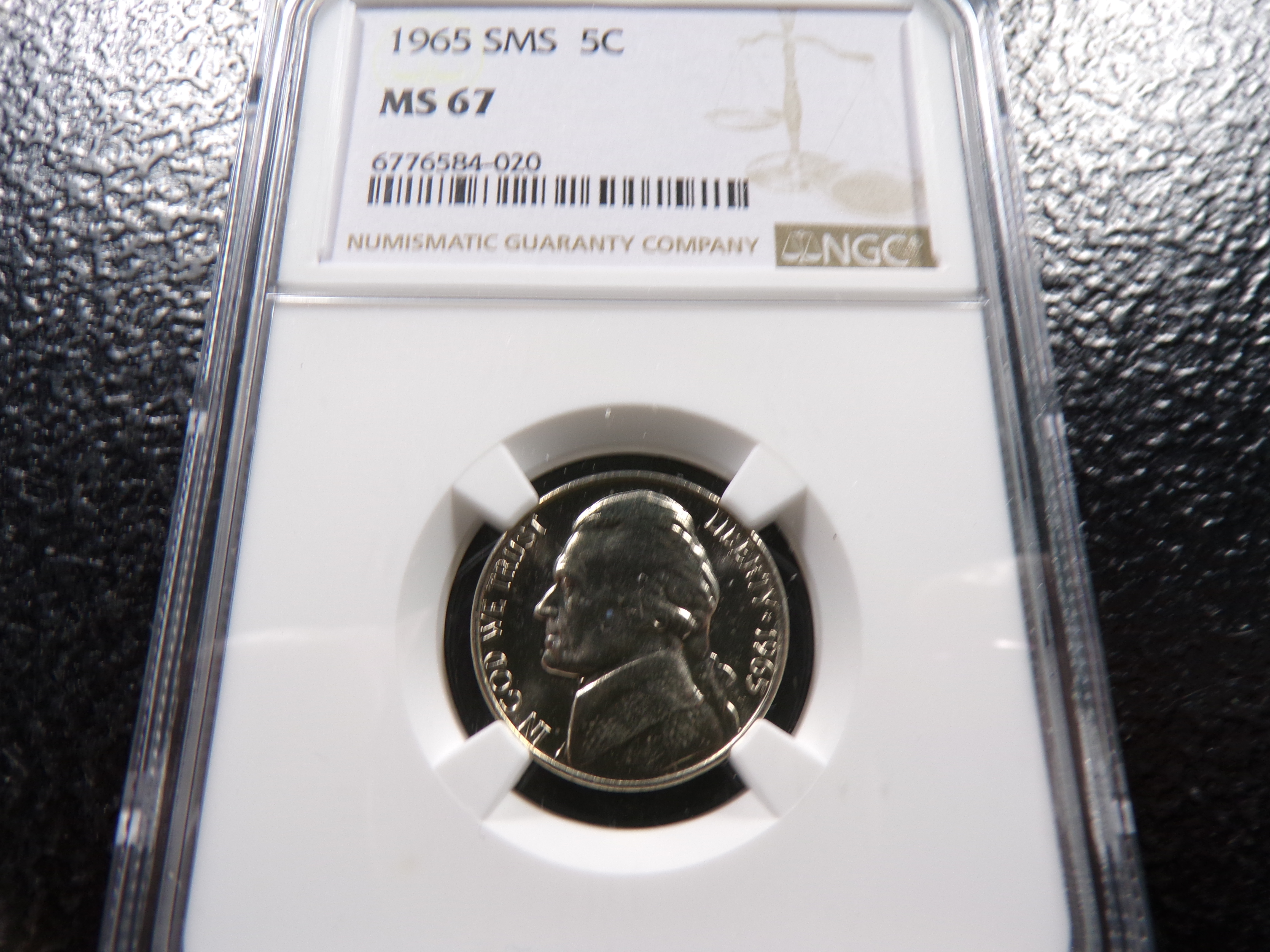 1965 SMS NGC MS67 JEFFERSON NICKEL