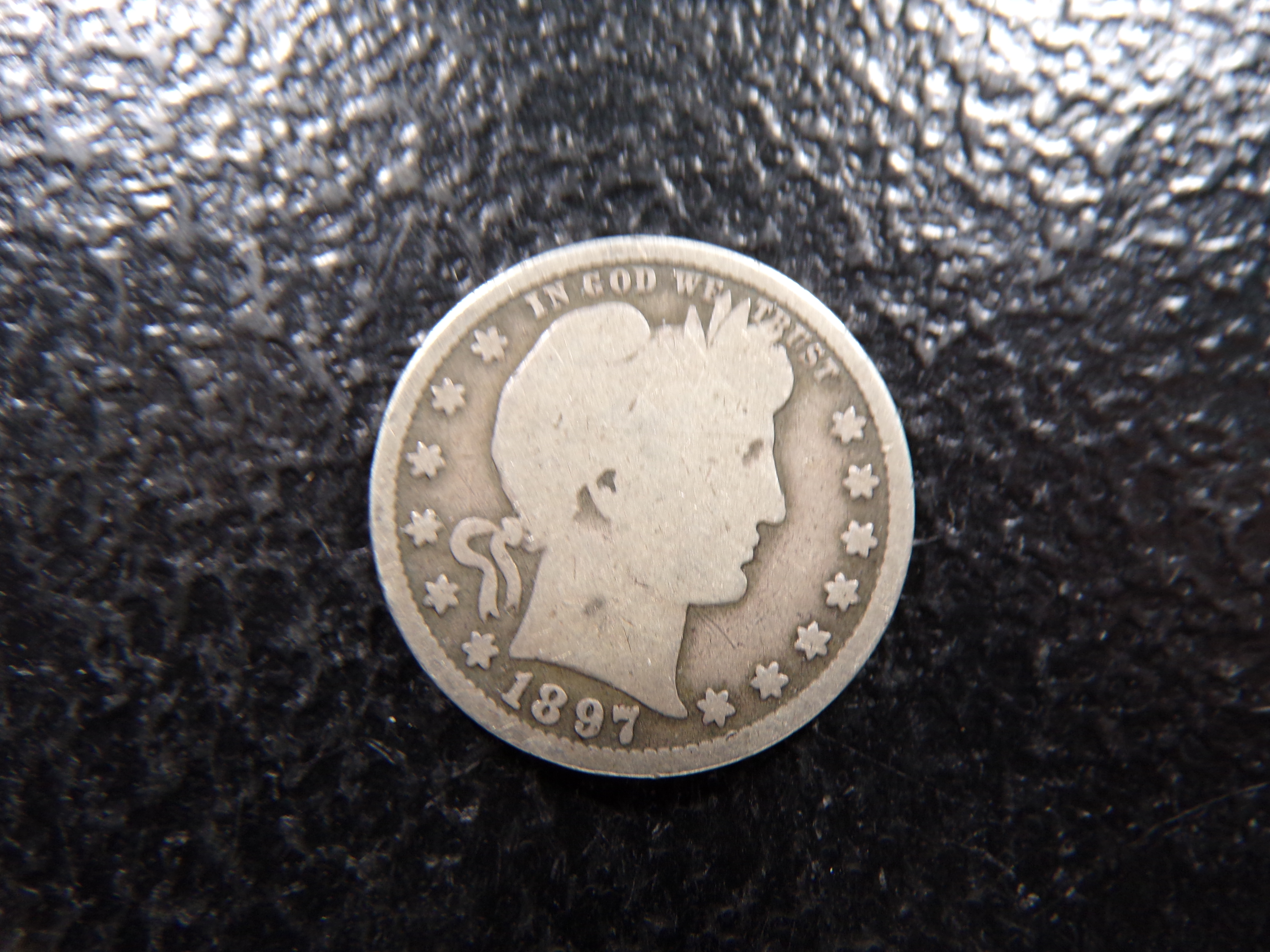 1897-S KEY DATE BARBER SILVER QUARTER