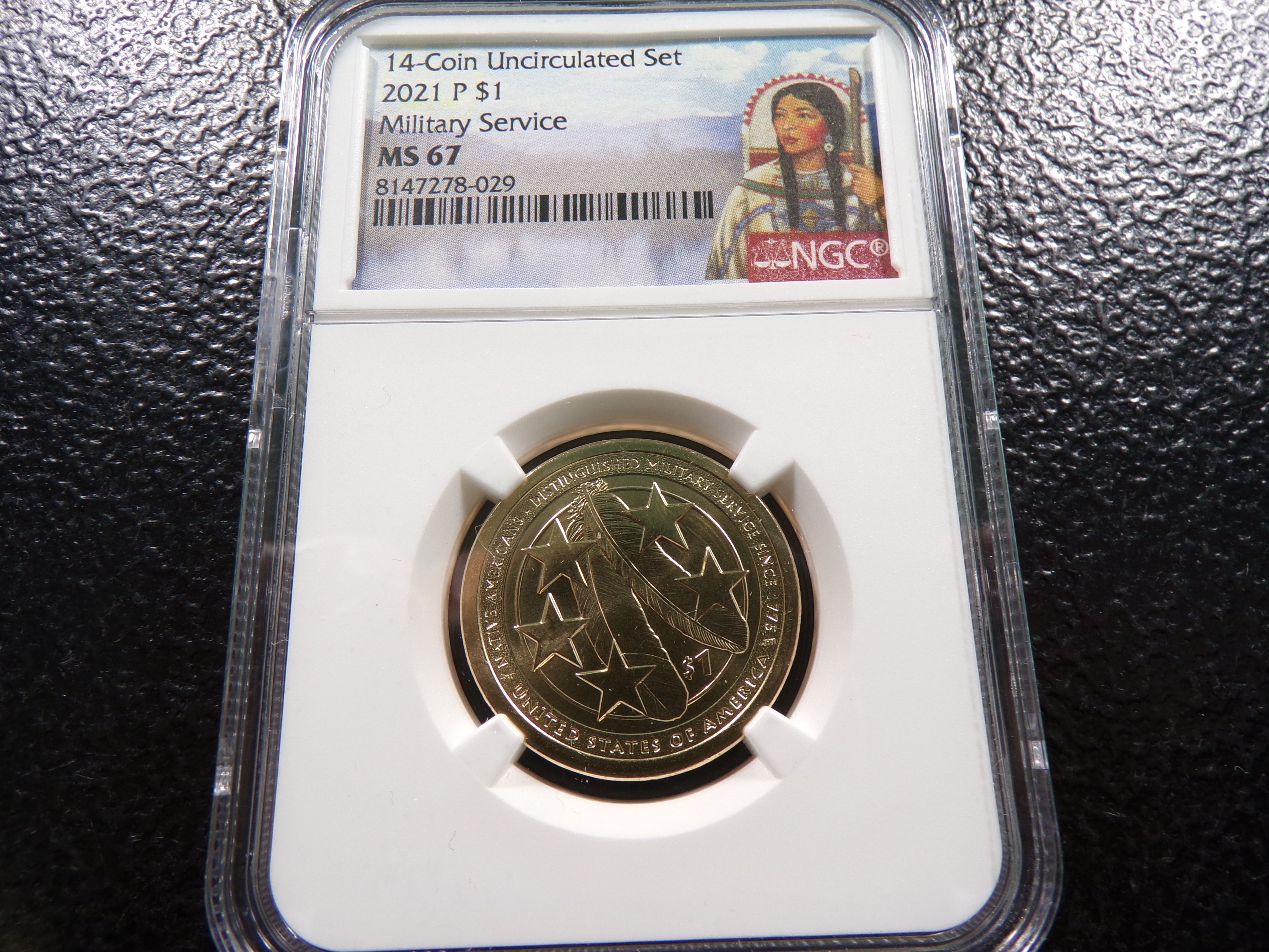 2021-p Ngc ms67 Military Service Sacagawea Dollar