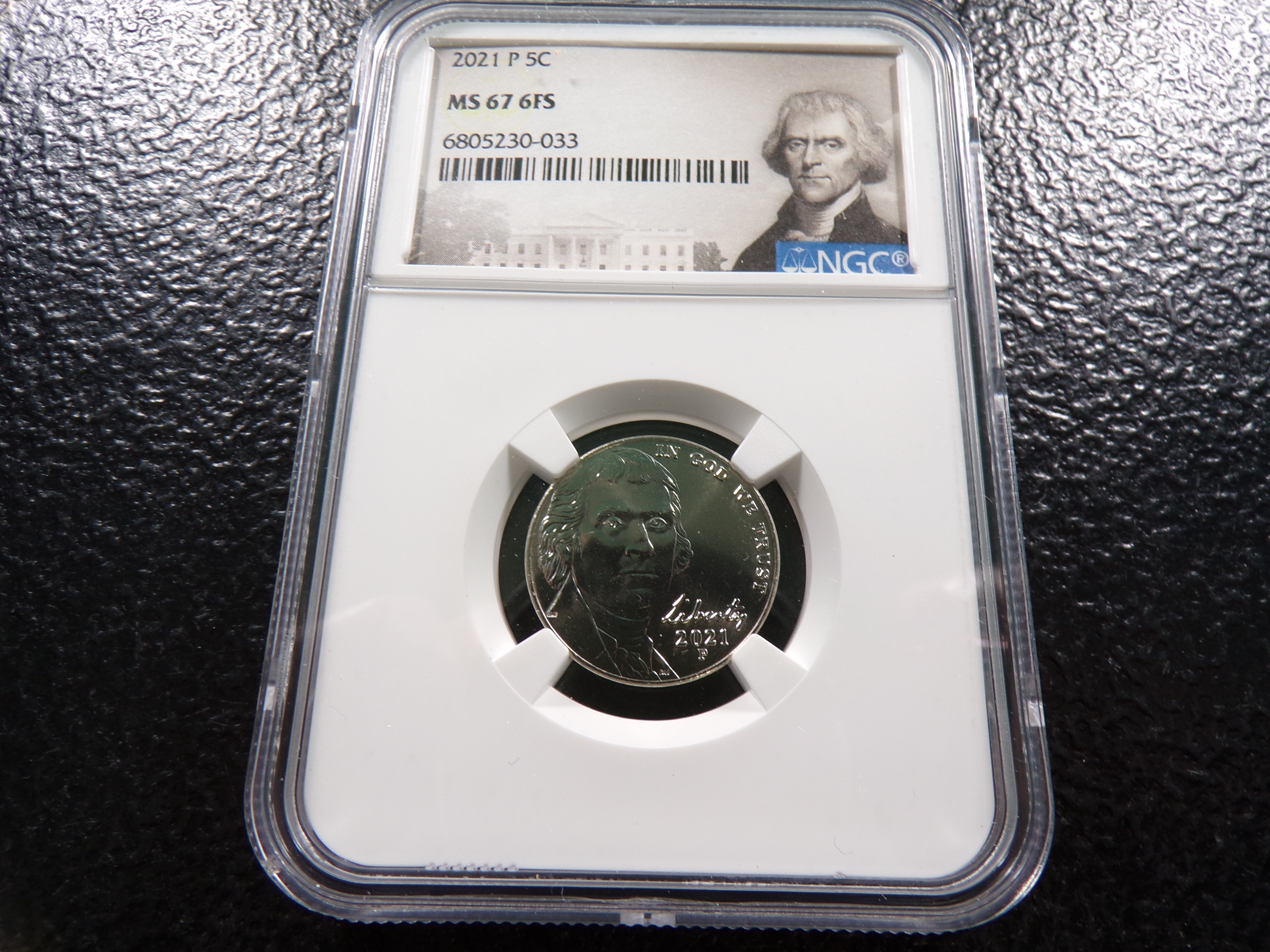 2021-p Ngc ms67 6fs Jefferson Nickel