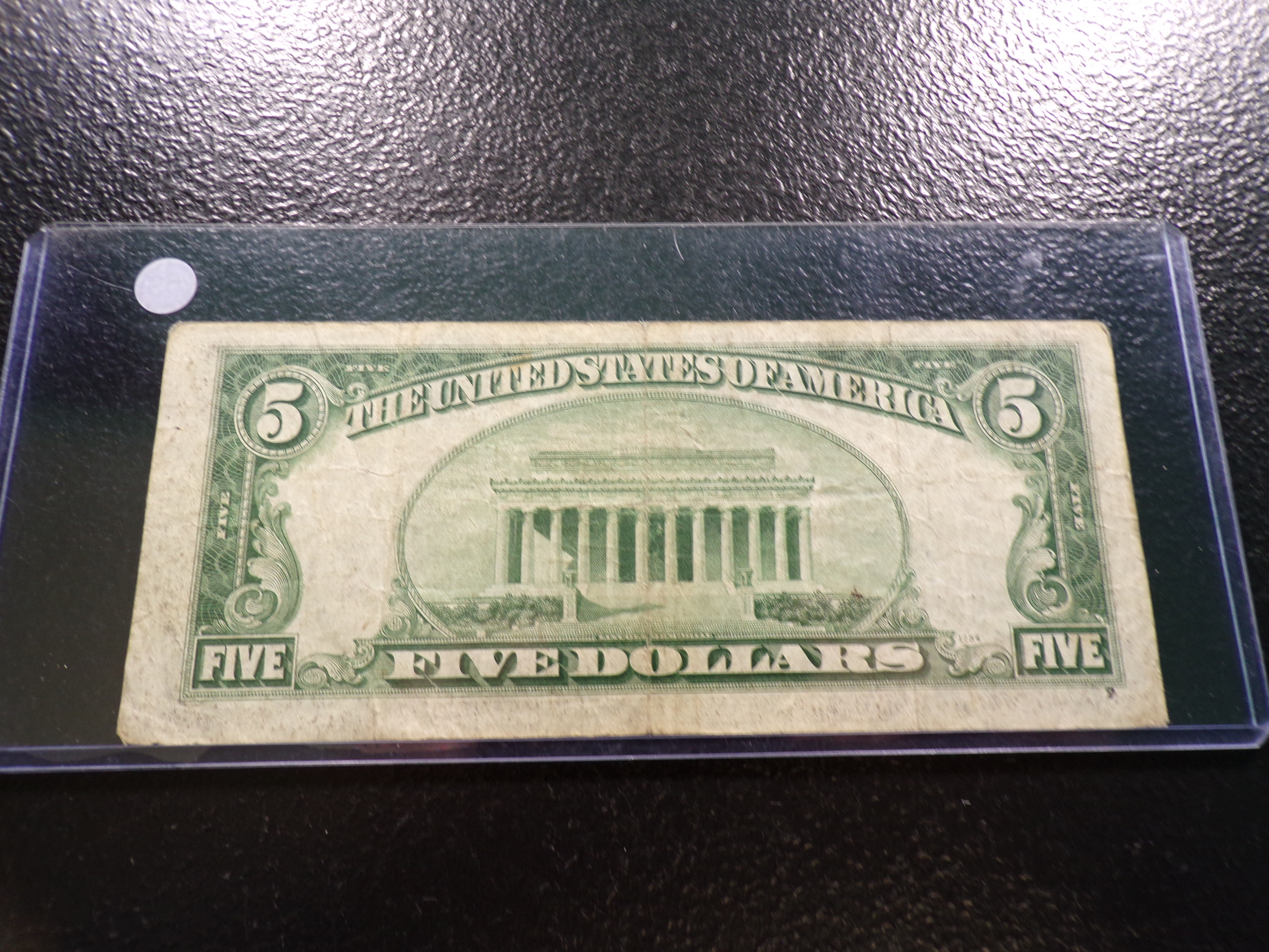 1934-C BLUE SEAL $5 SILVER CERTIFICATE