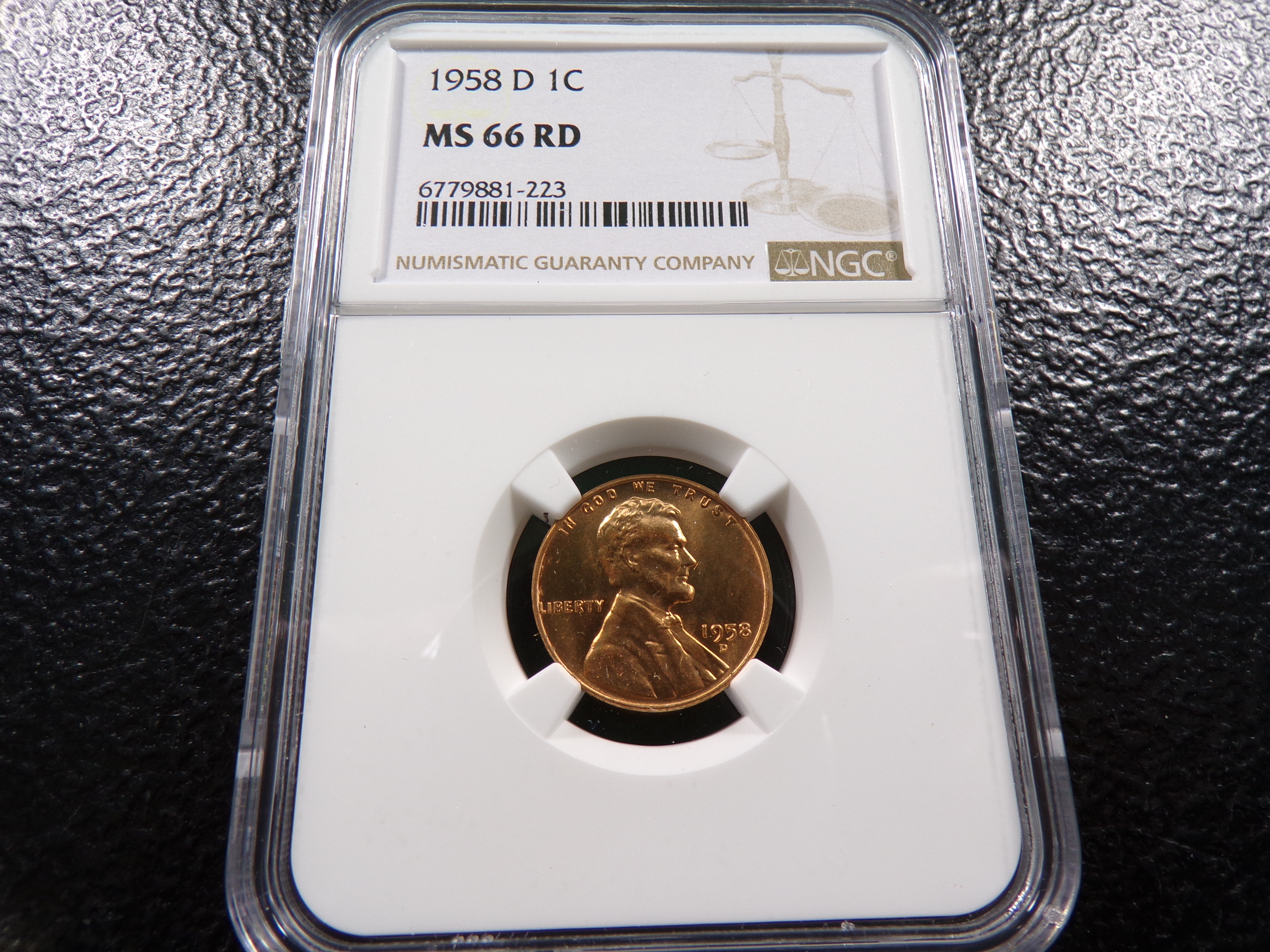 1958-D NGC MS66RD LINCOLN WHEAT CENT
