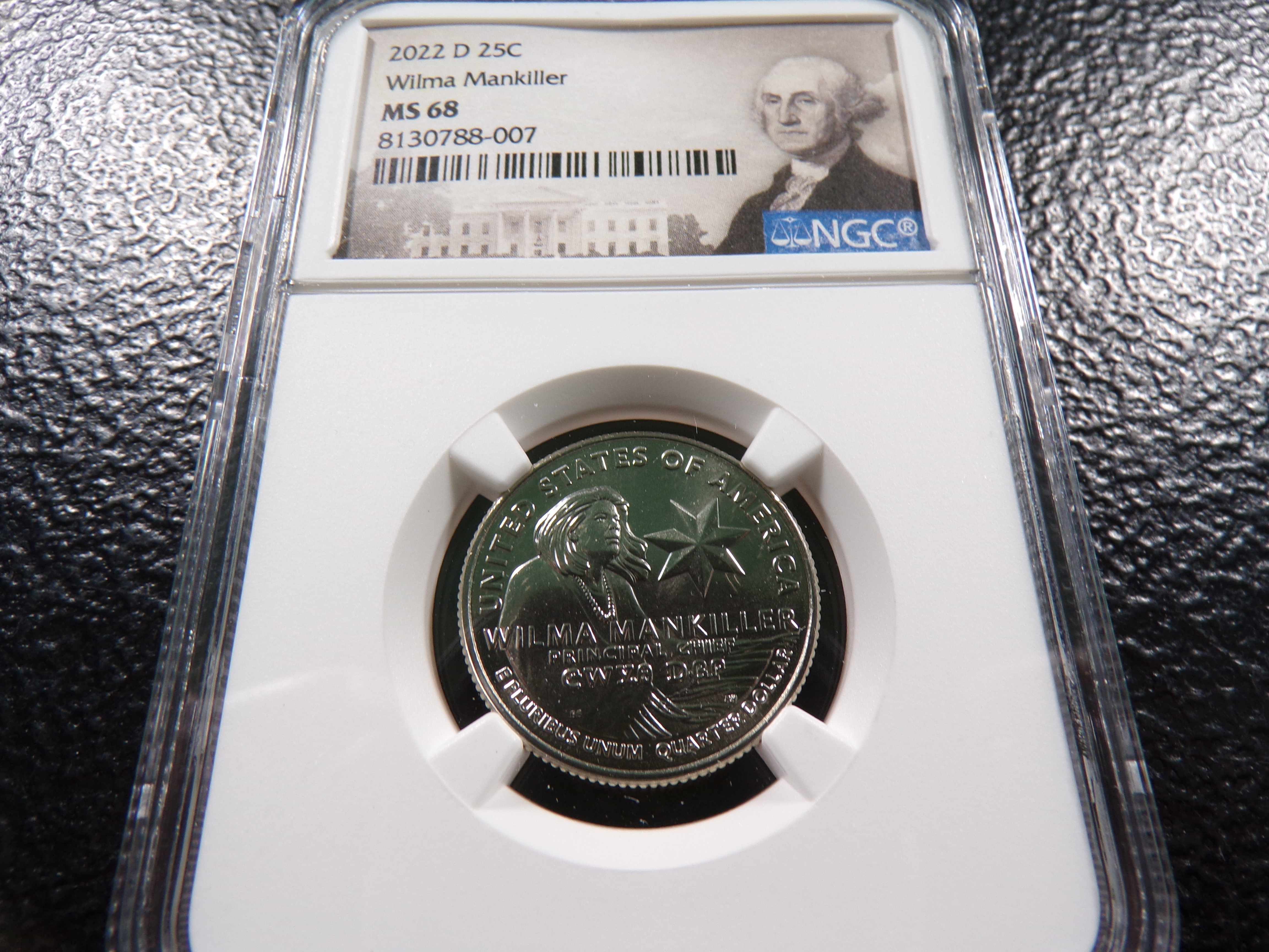 2022-D NGC MS68 WILMA MANKILLER QUARTER