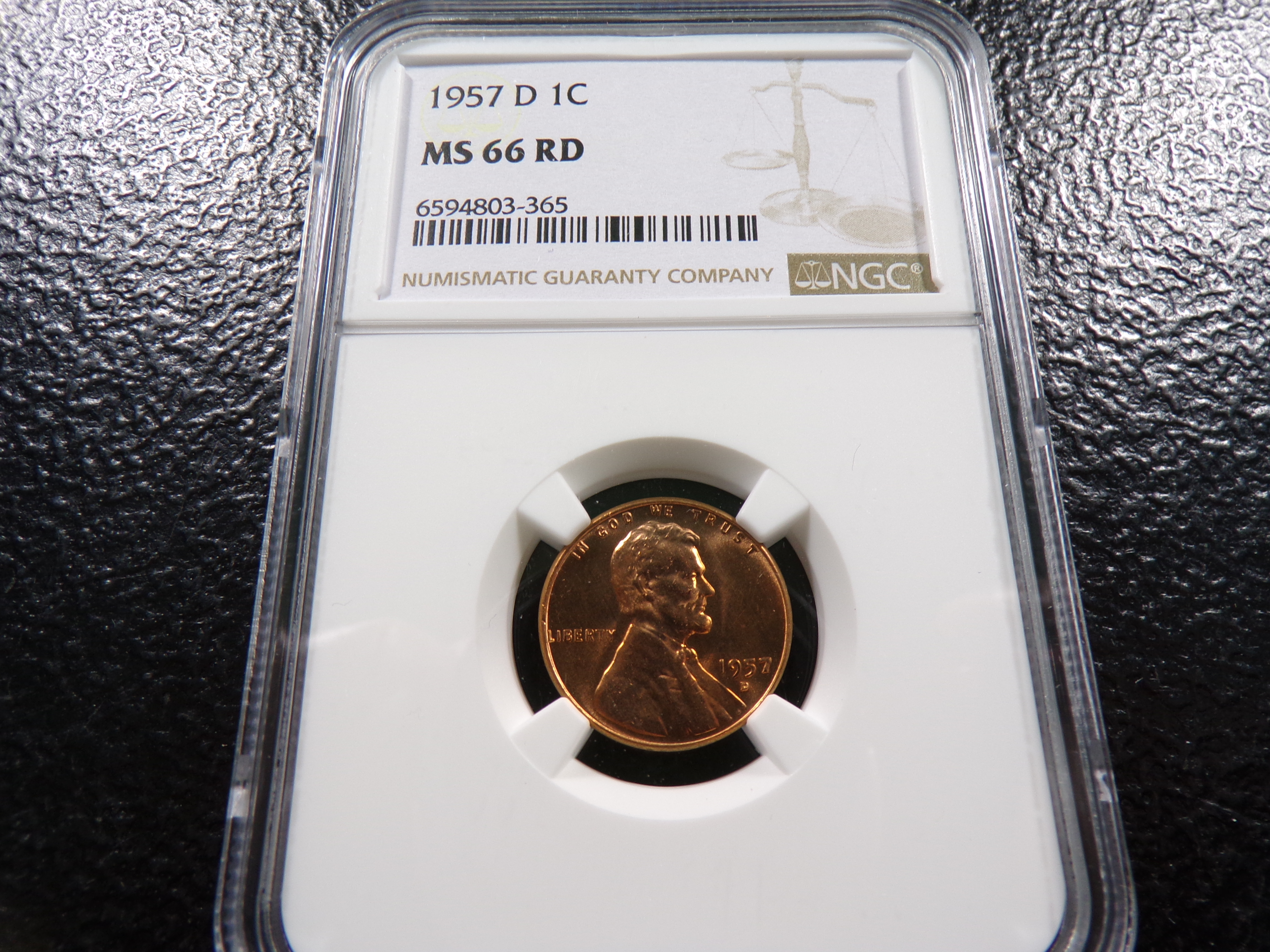 1957-D NGC MS66RD LINCOLN WHEAT CENT