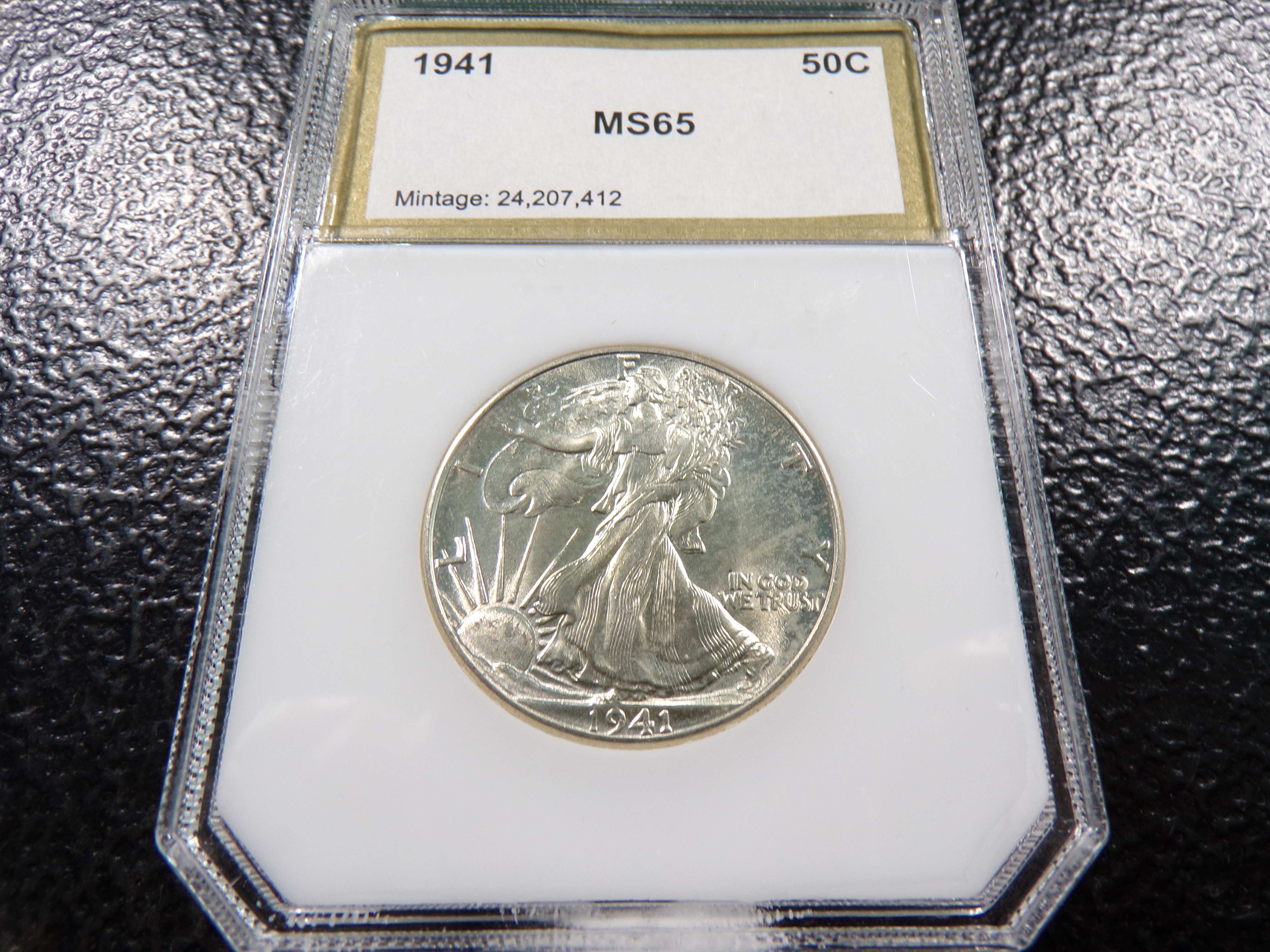 1941 PCI MS65 WALKING LIBERTY SILVER HALF DOLLAR
