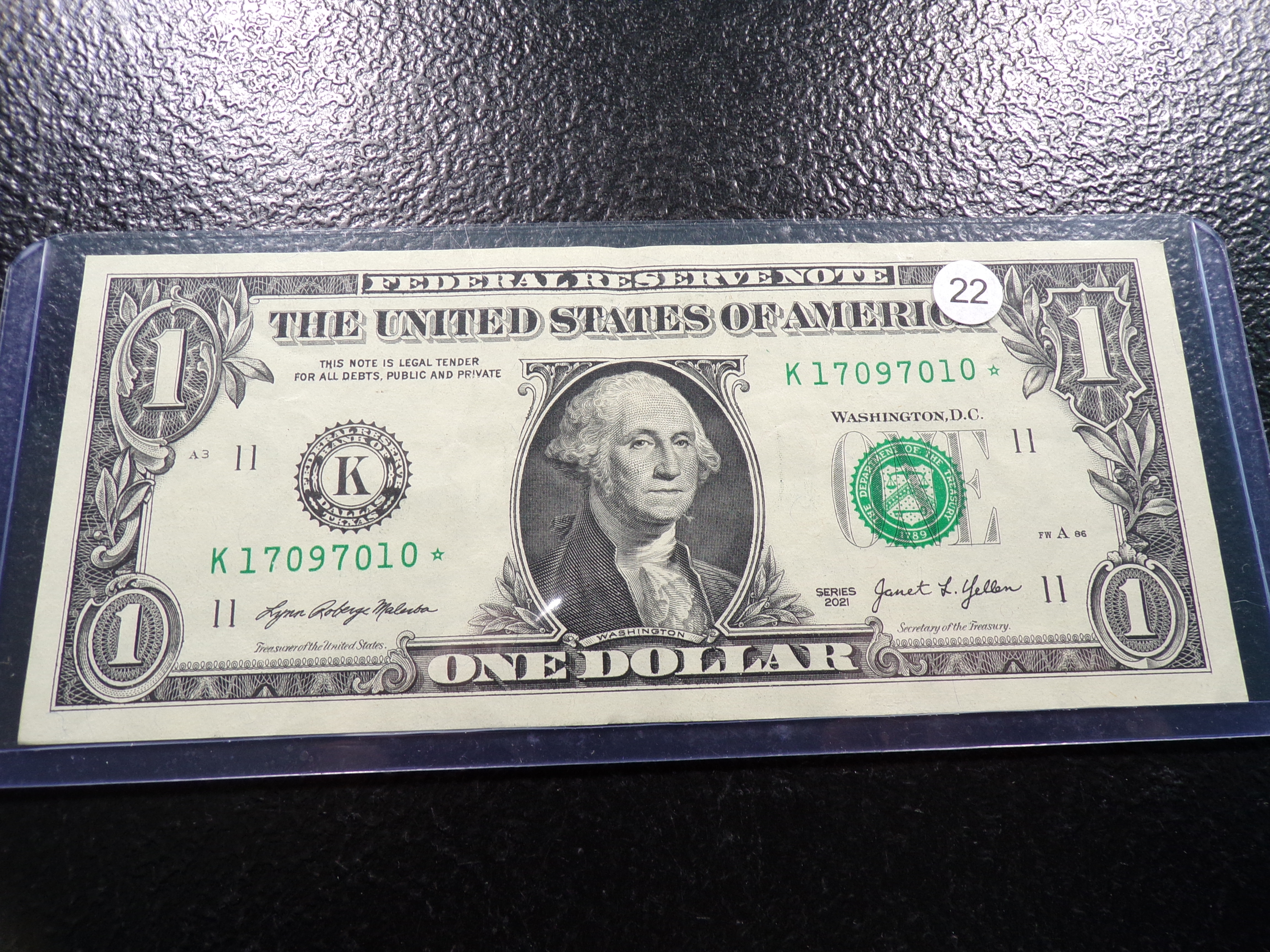 2021 GREEN SEAL $1 FEDERAL RESERVE STAR NOTE