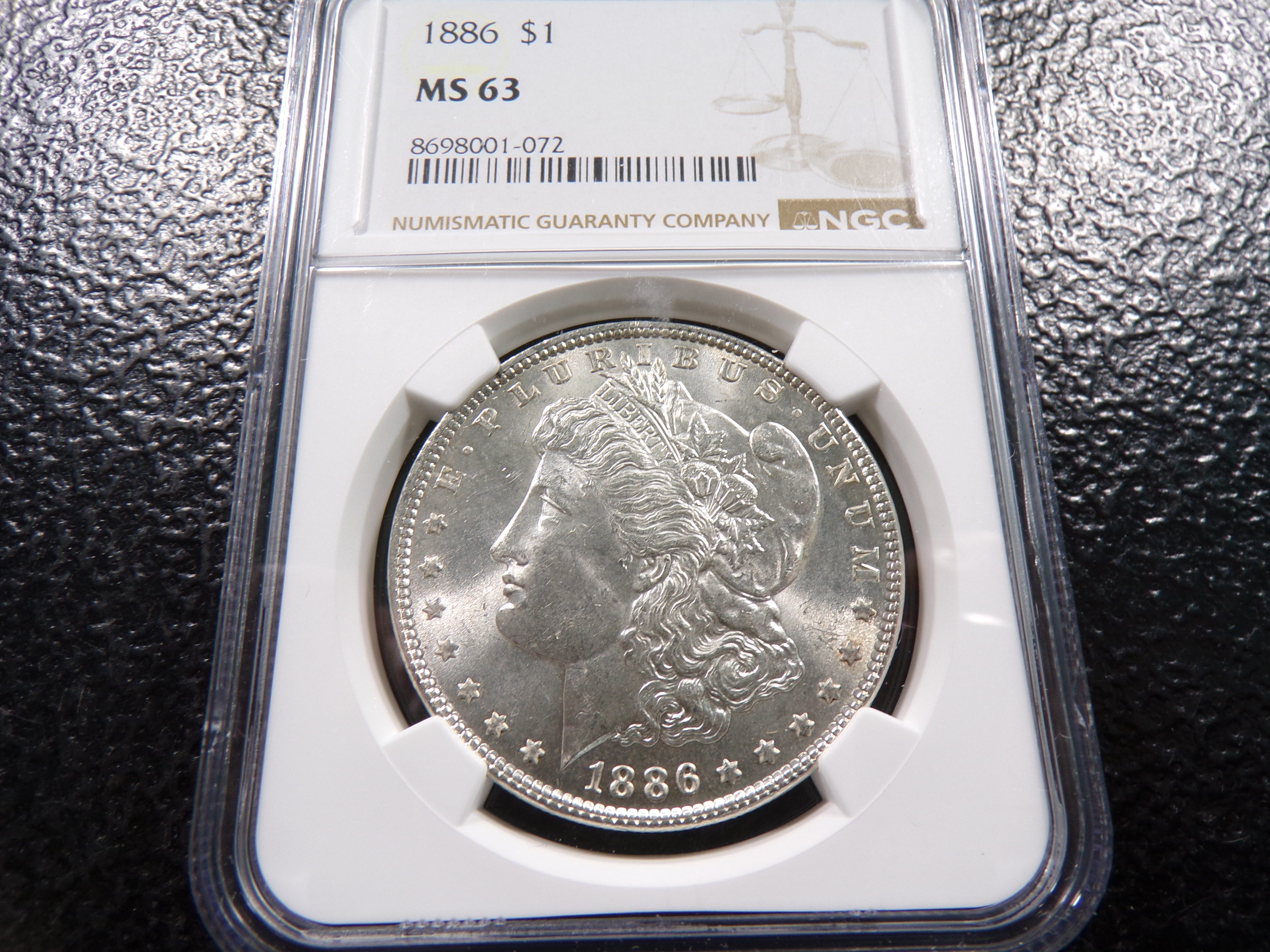 1886 NGC MS63 MORGAN SILVER DOLLAR