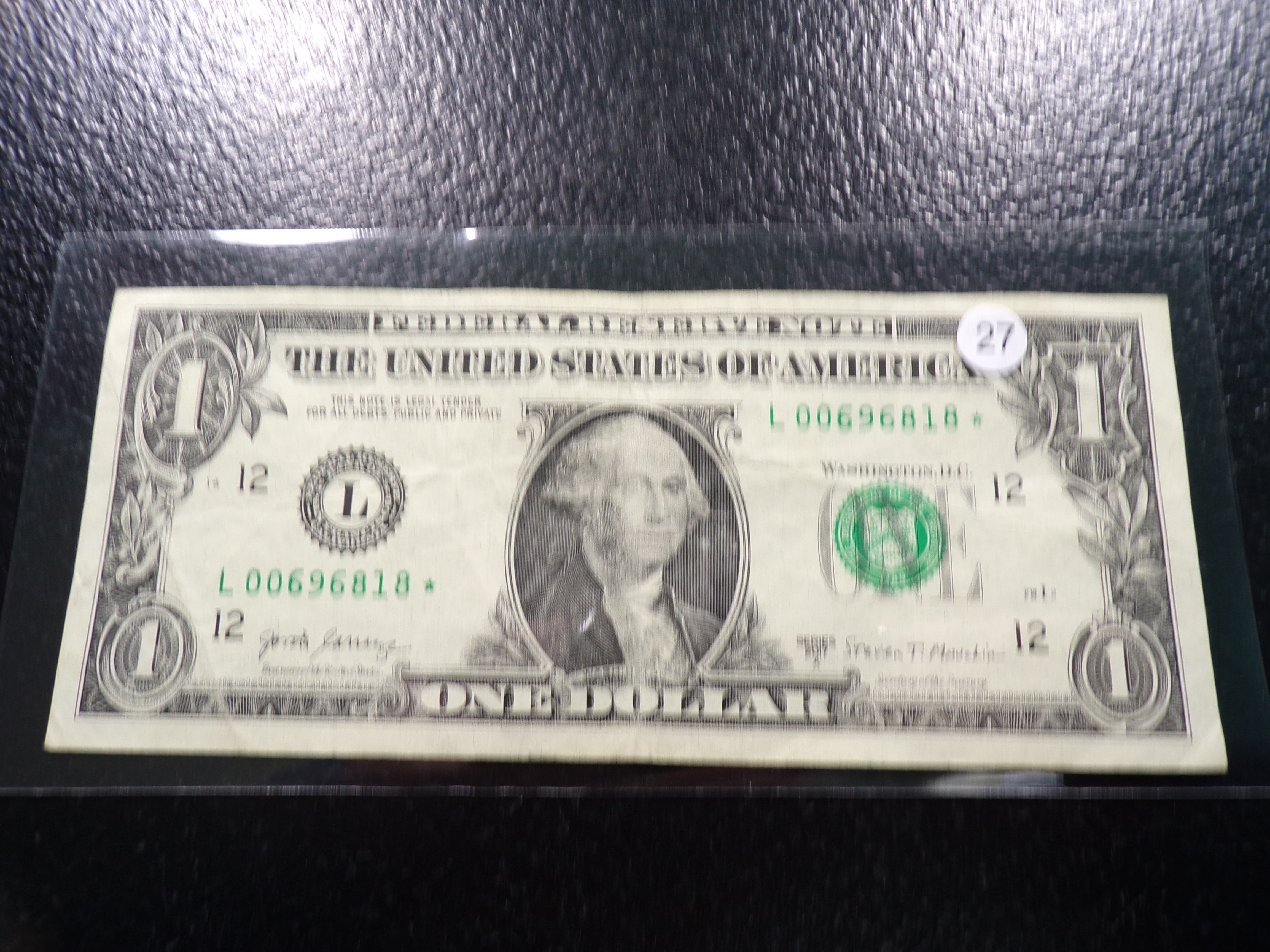 2017-A GREEN SEAL $1 FEDERAL RESERVE STAR NOTE