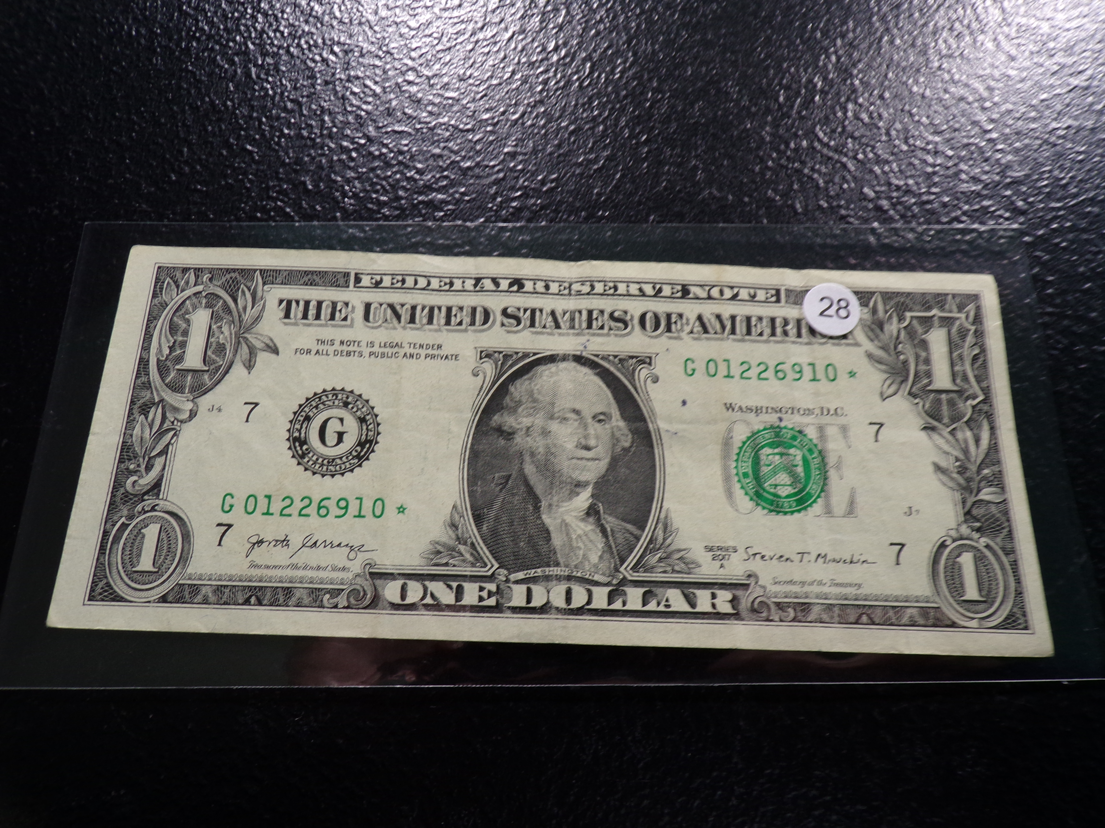 2017-A GREEN SEAL $1 FEDERAL RESERVE STAR NOTE