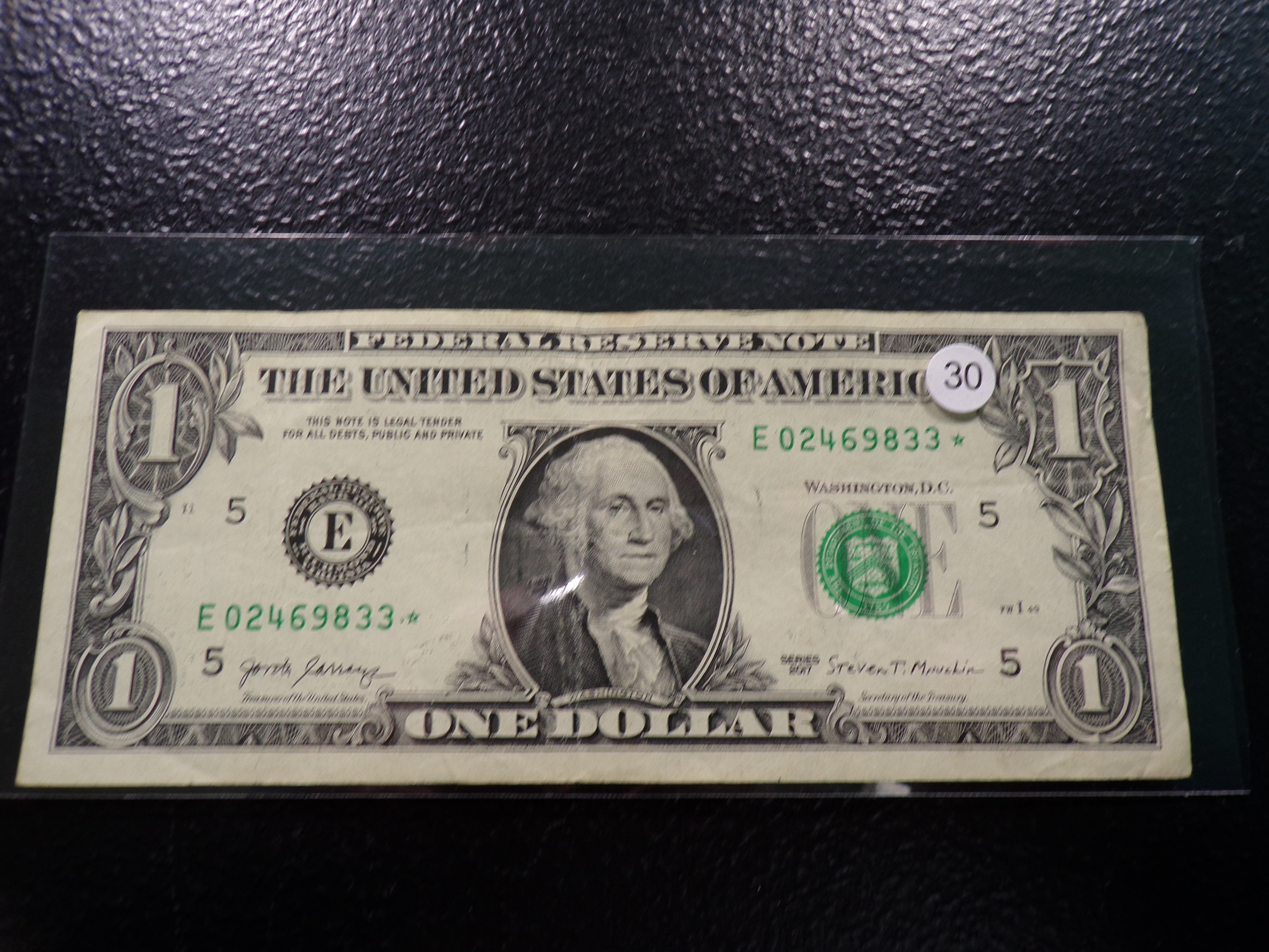 2017 GREEN SEAL $1 FEDERAL RESERVE STAR NOTE