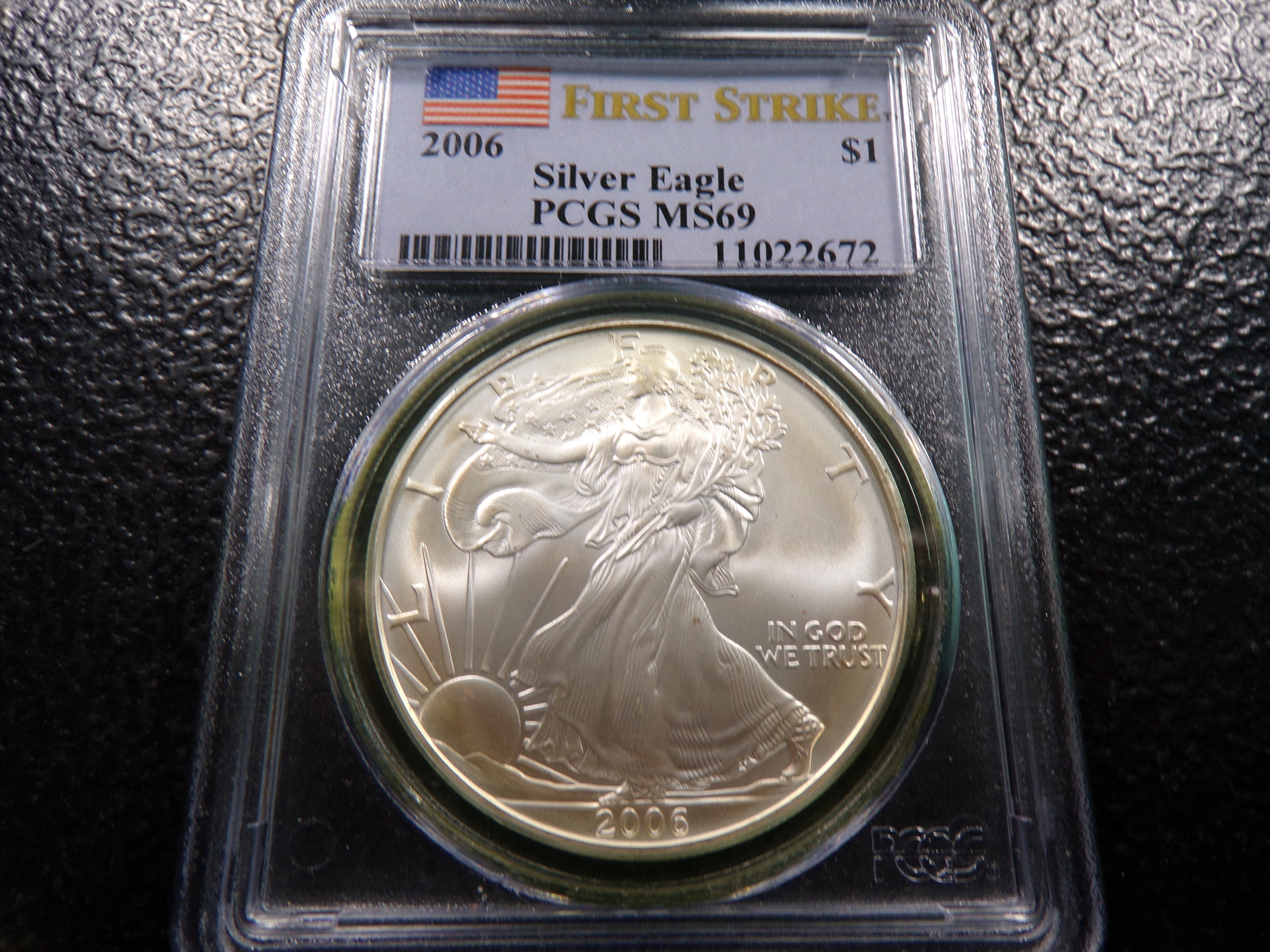 2006 PCGS MS69 FIRST STRIKE AMERICAN SILVER EAGLE DOLLAR