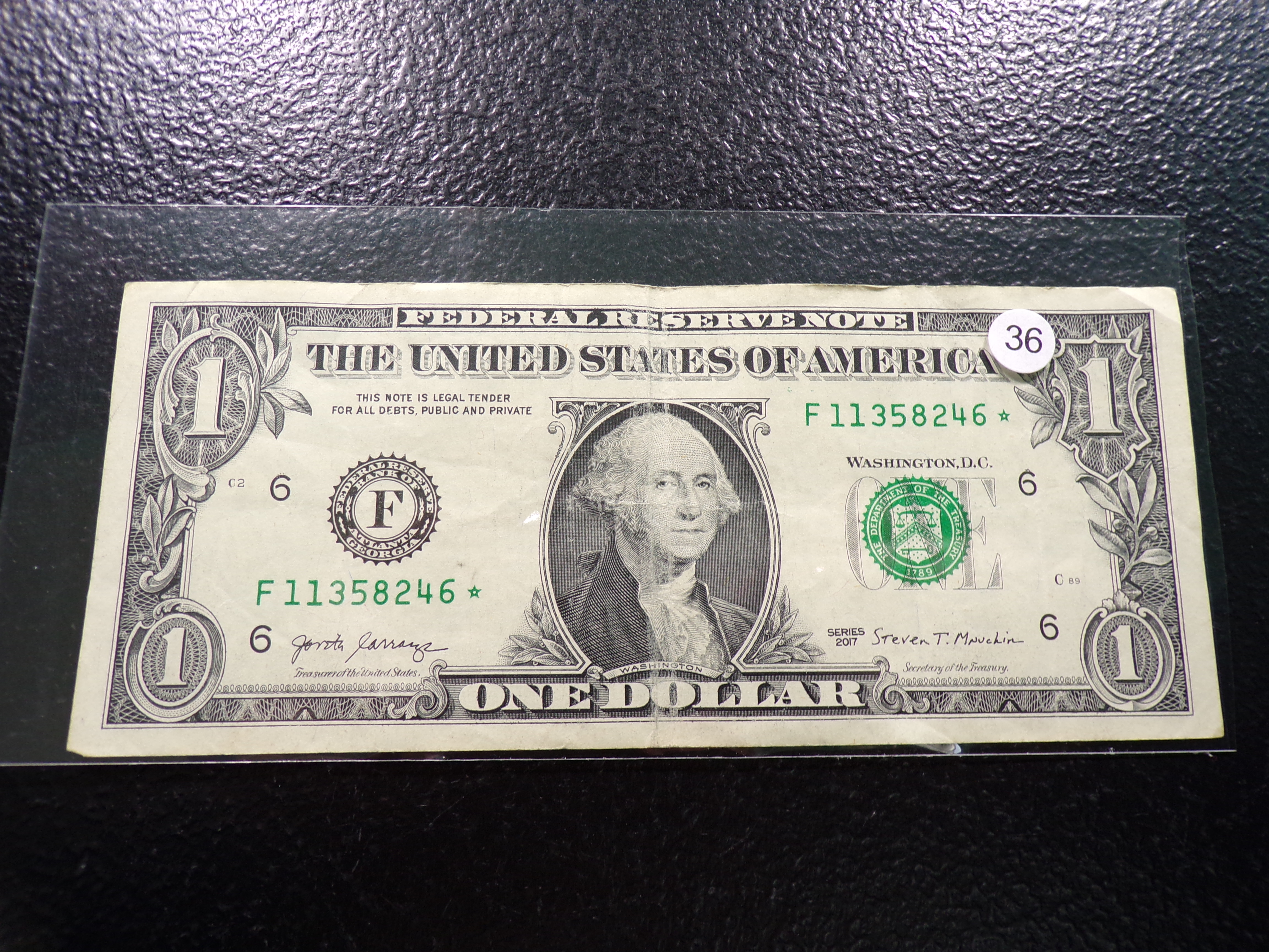 2017 GREEN SEAL $1 FEDERAL RESERVE STAR NOTE