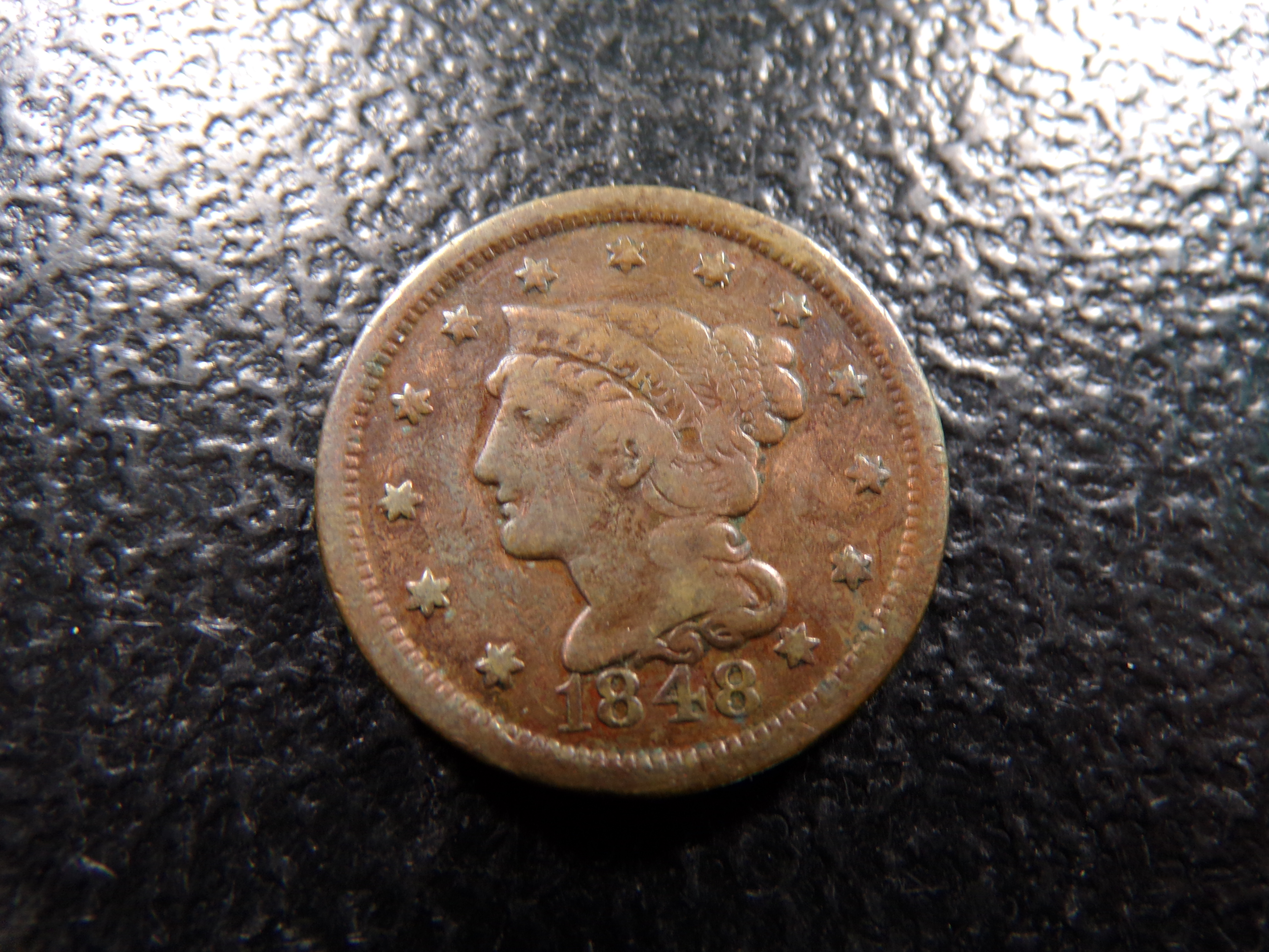 1848 BRAIDED HAIR LARGE CENT