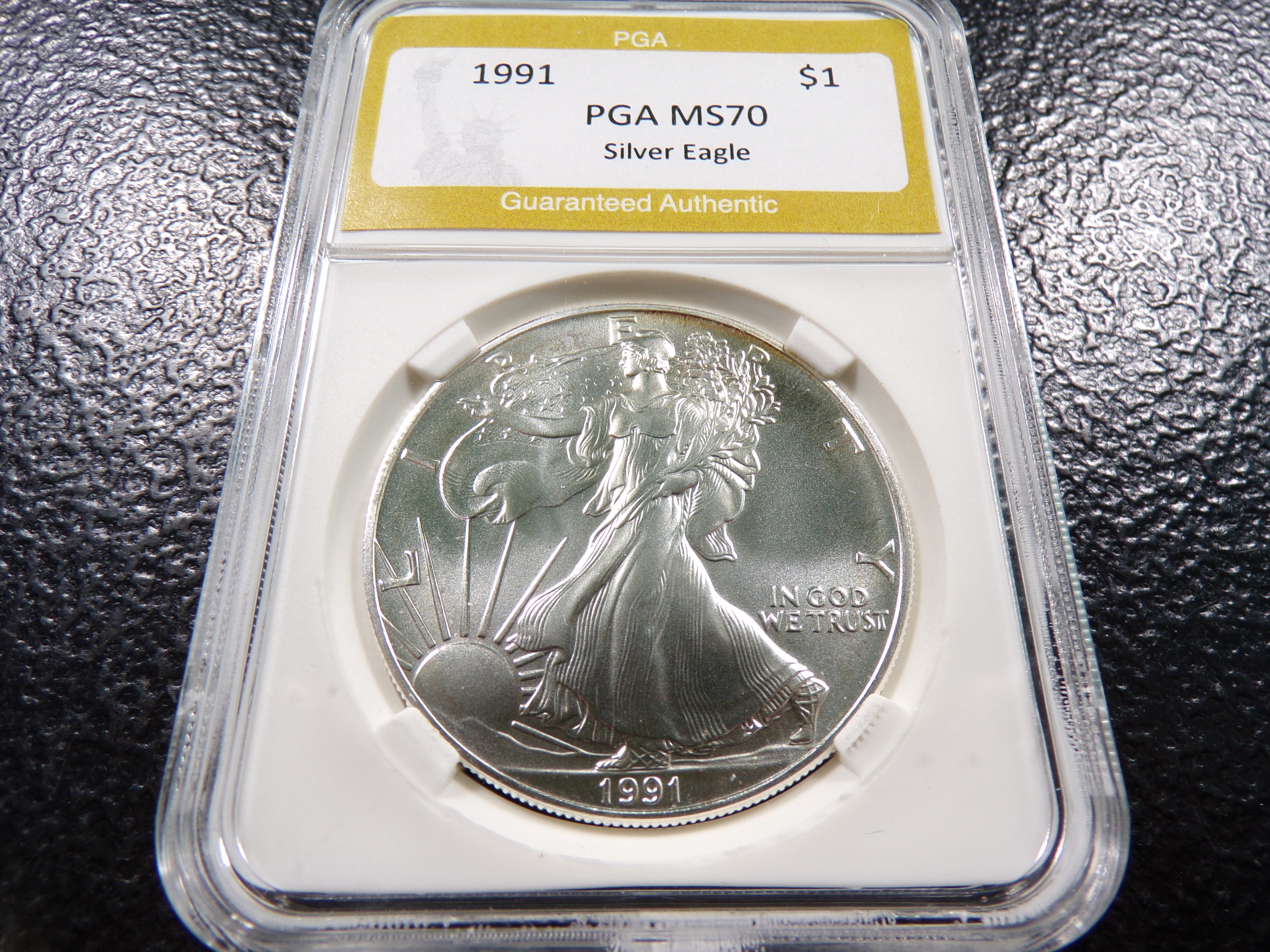 1991 PGA MS70 AMERICAN SILVER EAGLE DOLLAR